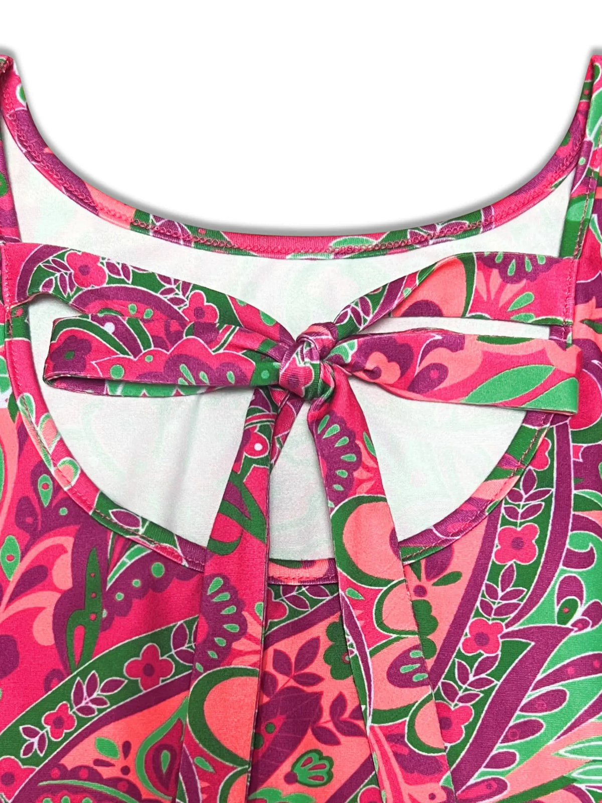 Paisley Print Ruffle Sleeve Mini Dress in Fuchsia Pink