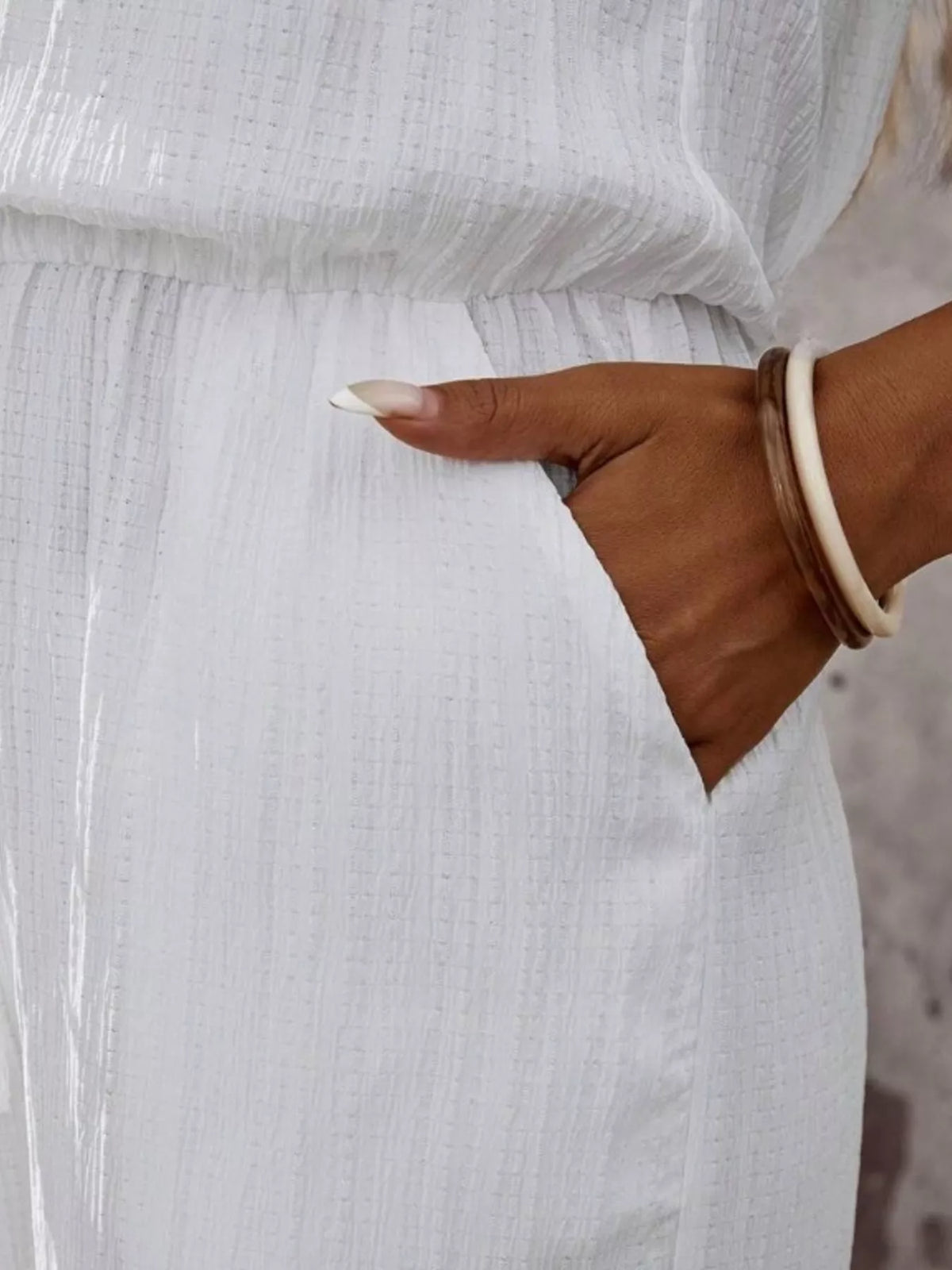 Tasseled Sleeveless Wide Leg Jumpsuit
