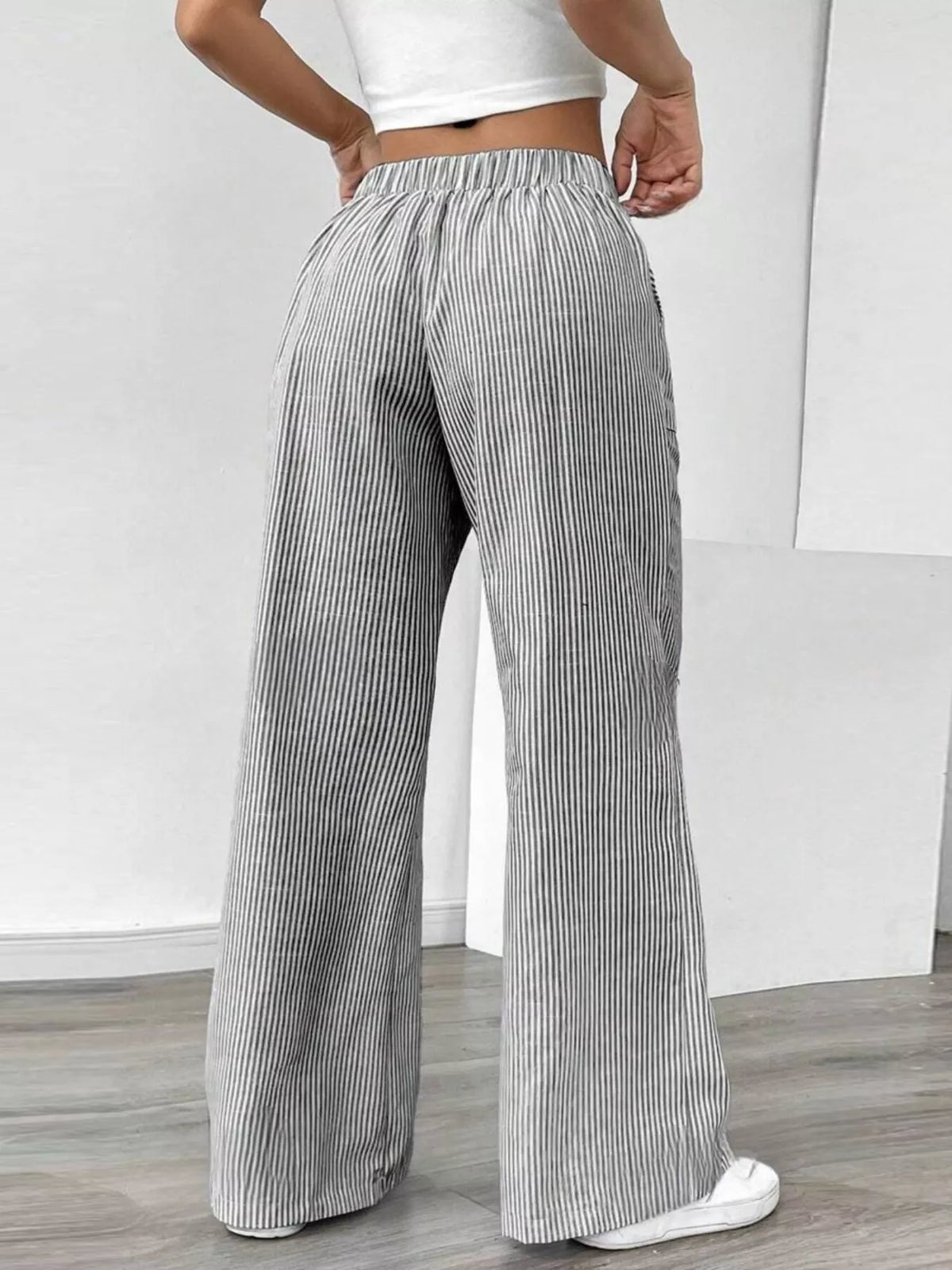 Striped Wide-Leg Pants