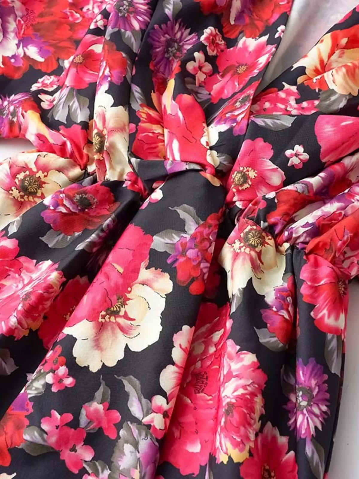 Floral Ruffle-Hem Tiered Mini Dress