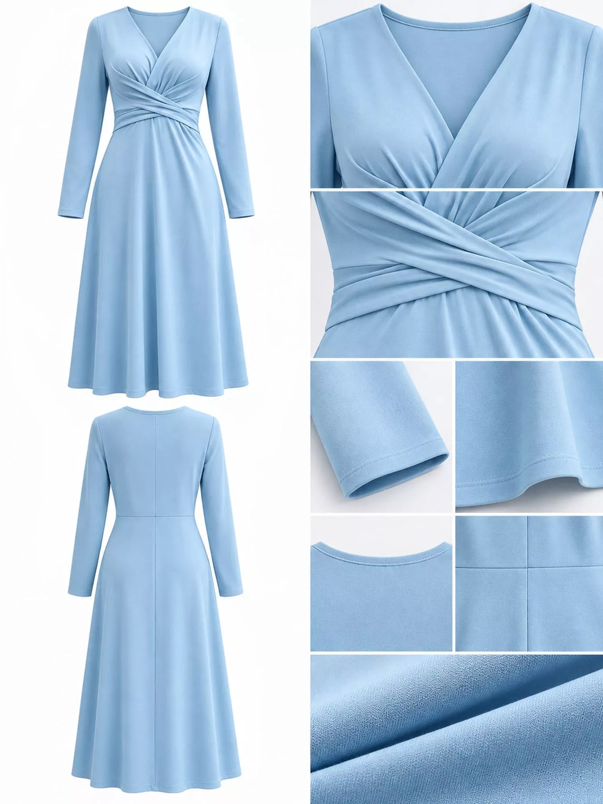 Crisscross Ruched Front Midi Dress