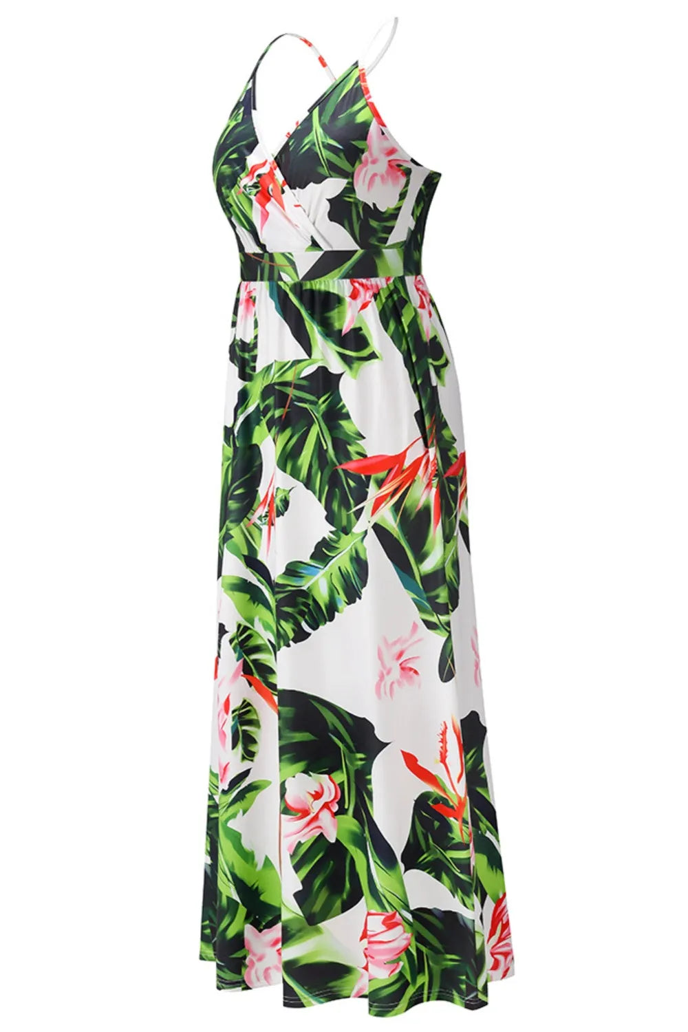 Crisscross Surplice Printed Cami Dress