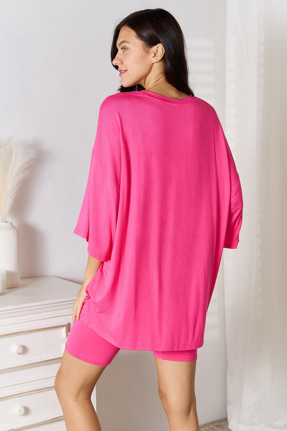 Basic Bae Three-Quarter Sleeve Top and Shorts Set