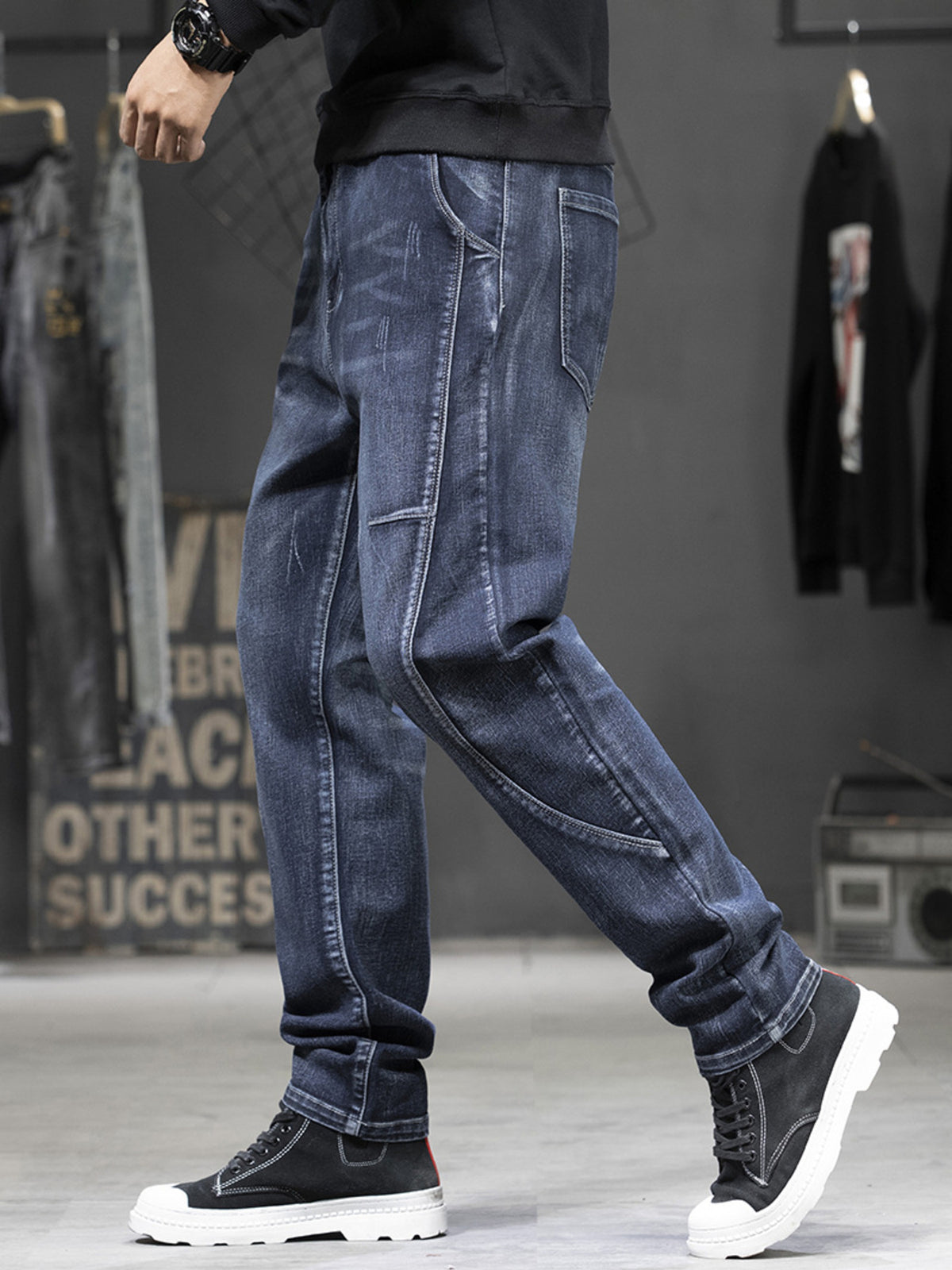 Washed Jeans in French Blue by True Self