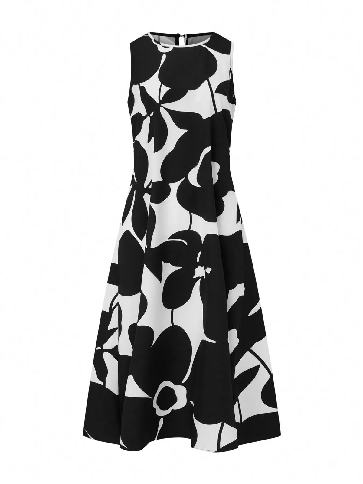 Sleeveless Floral Maxi Dress in Black