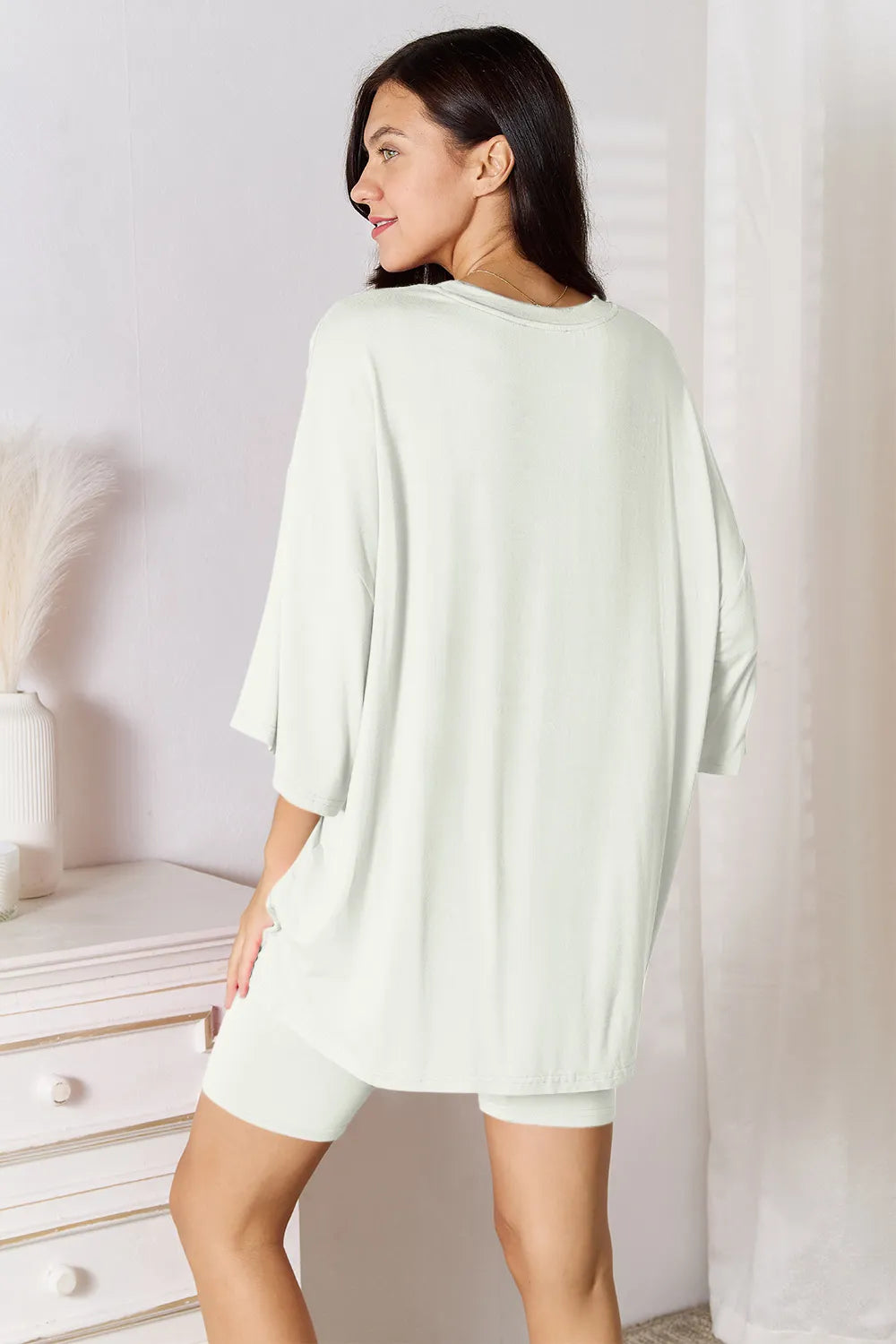 Basic Bae Three-Quarter Sleeve Top and Shorts Set