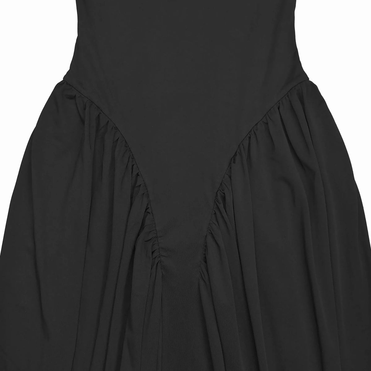 Ruched One-Shoulder Maxi Dress in Black