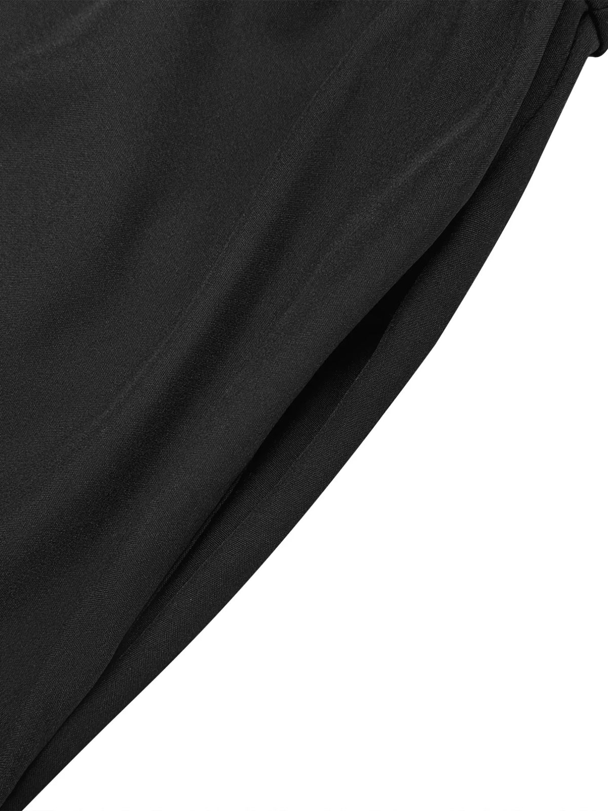 Button-Front Long Sleeve Maxi Dress in Black
