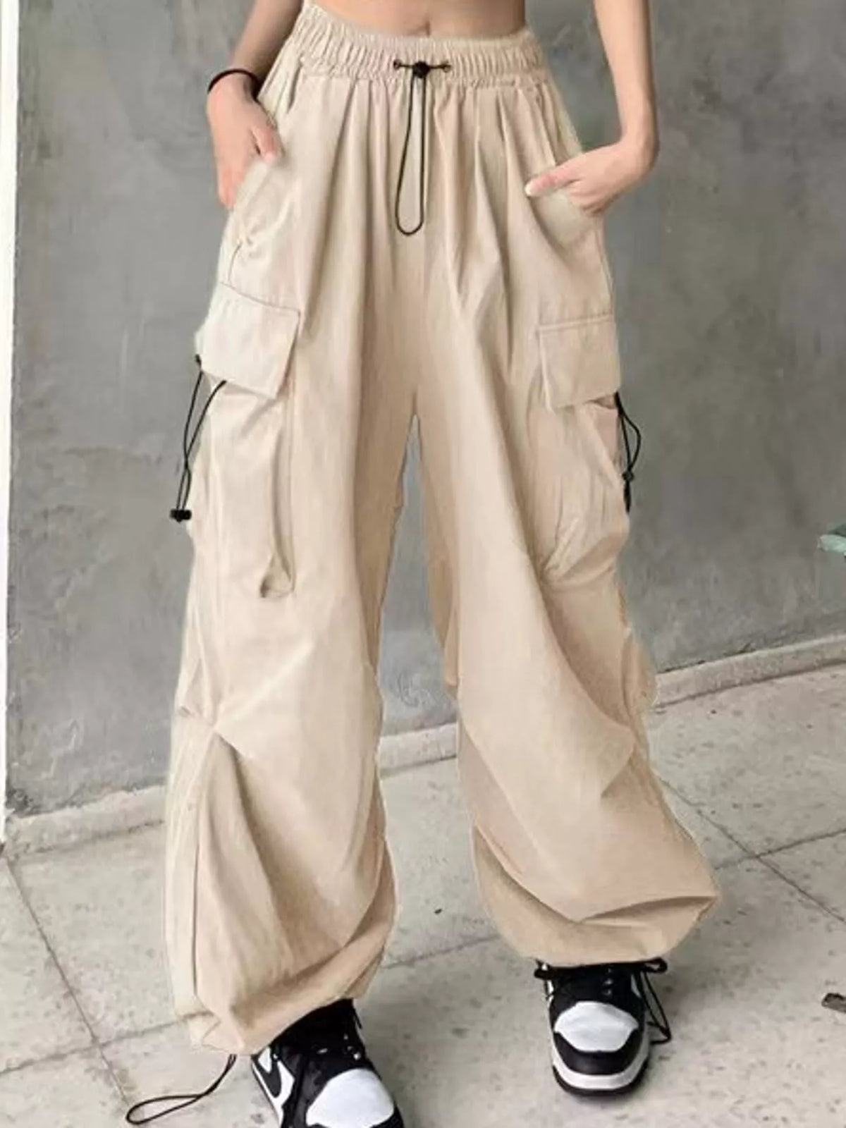 Oversized Drawstring Cargo Pants