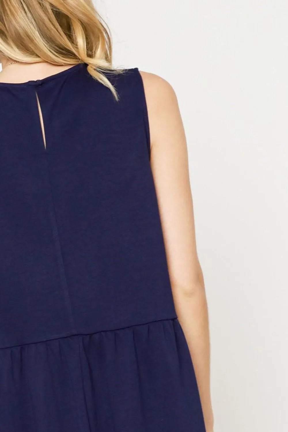 Umgee Sleeveless Tank Dress in Navy