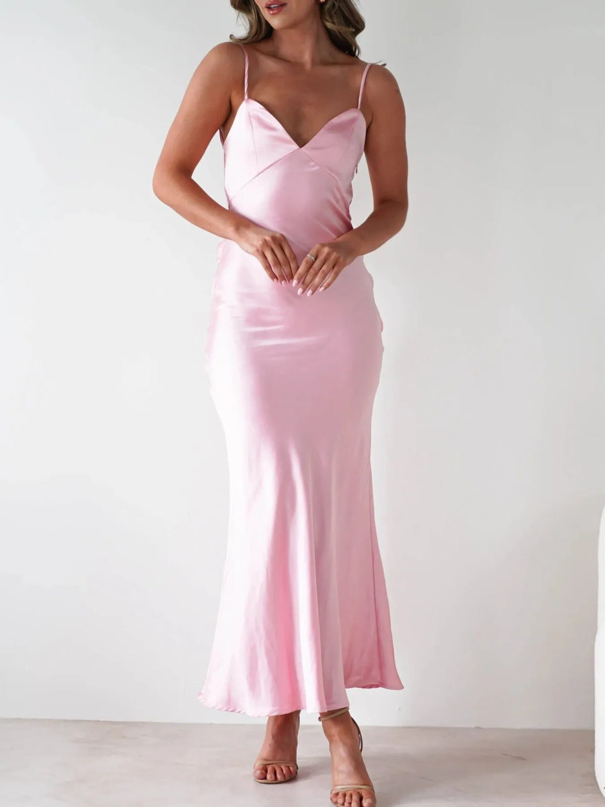 Backless Satin Cami Dress
