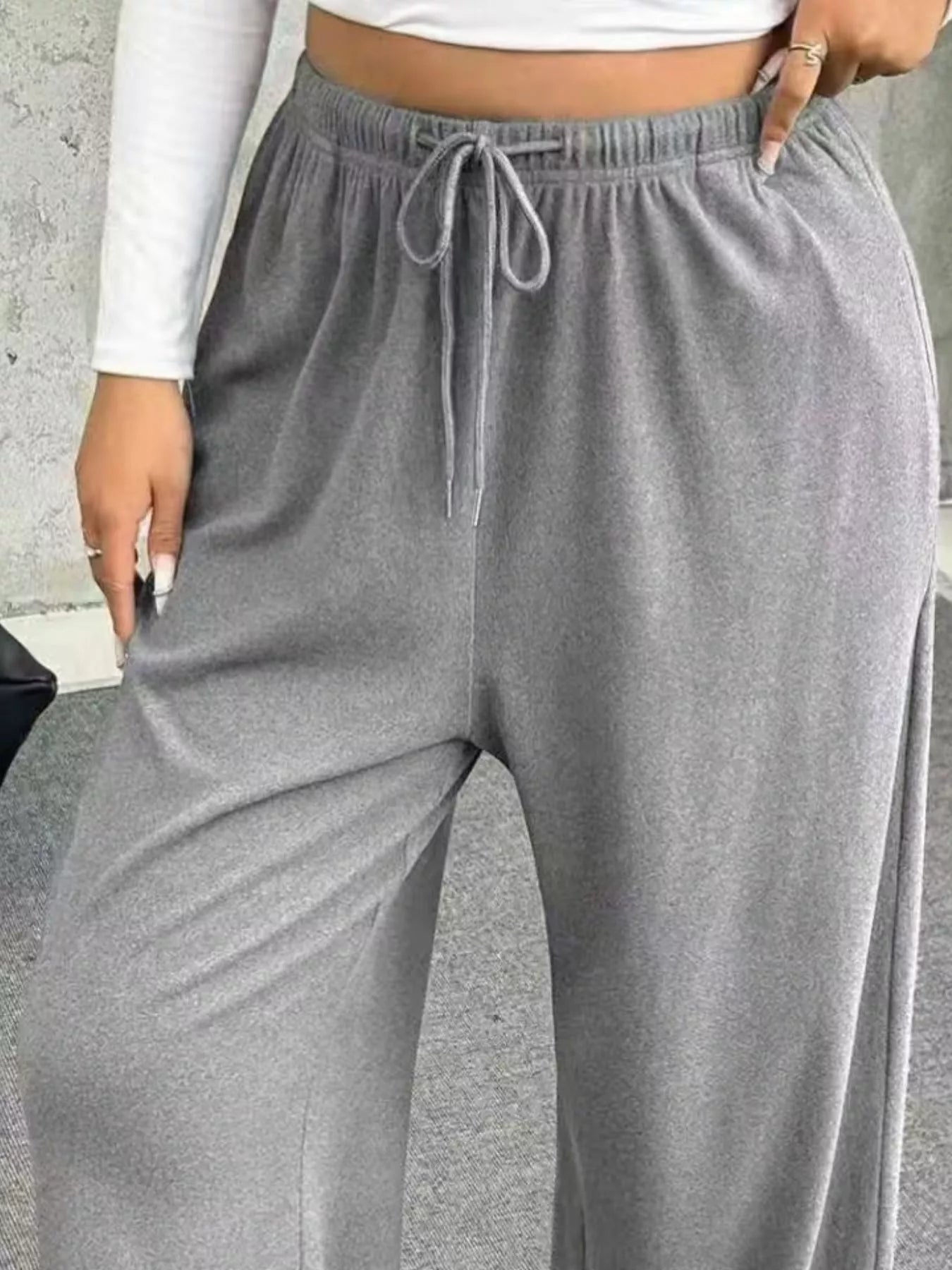 Drawstring Wide Leg Pants