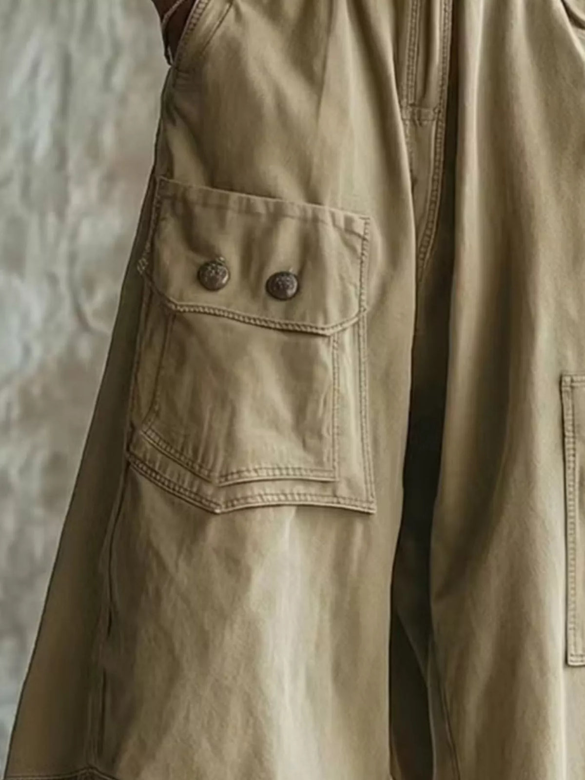 High-Waisted Wide-Leg Cropped Cargo Pants