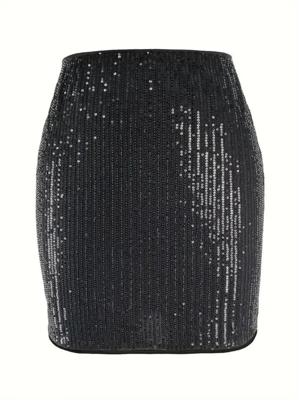 Sequin Mini Skirt in Black