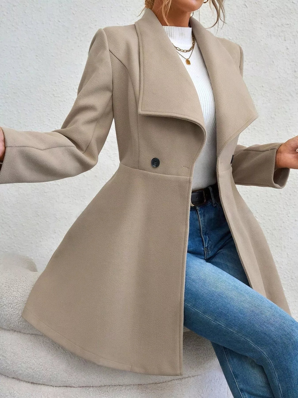 Double-Breasted Slim-Fit Coat