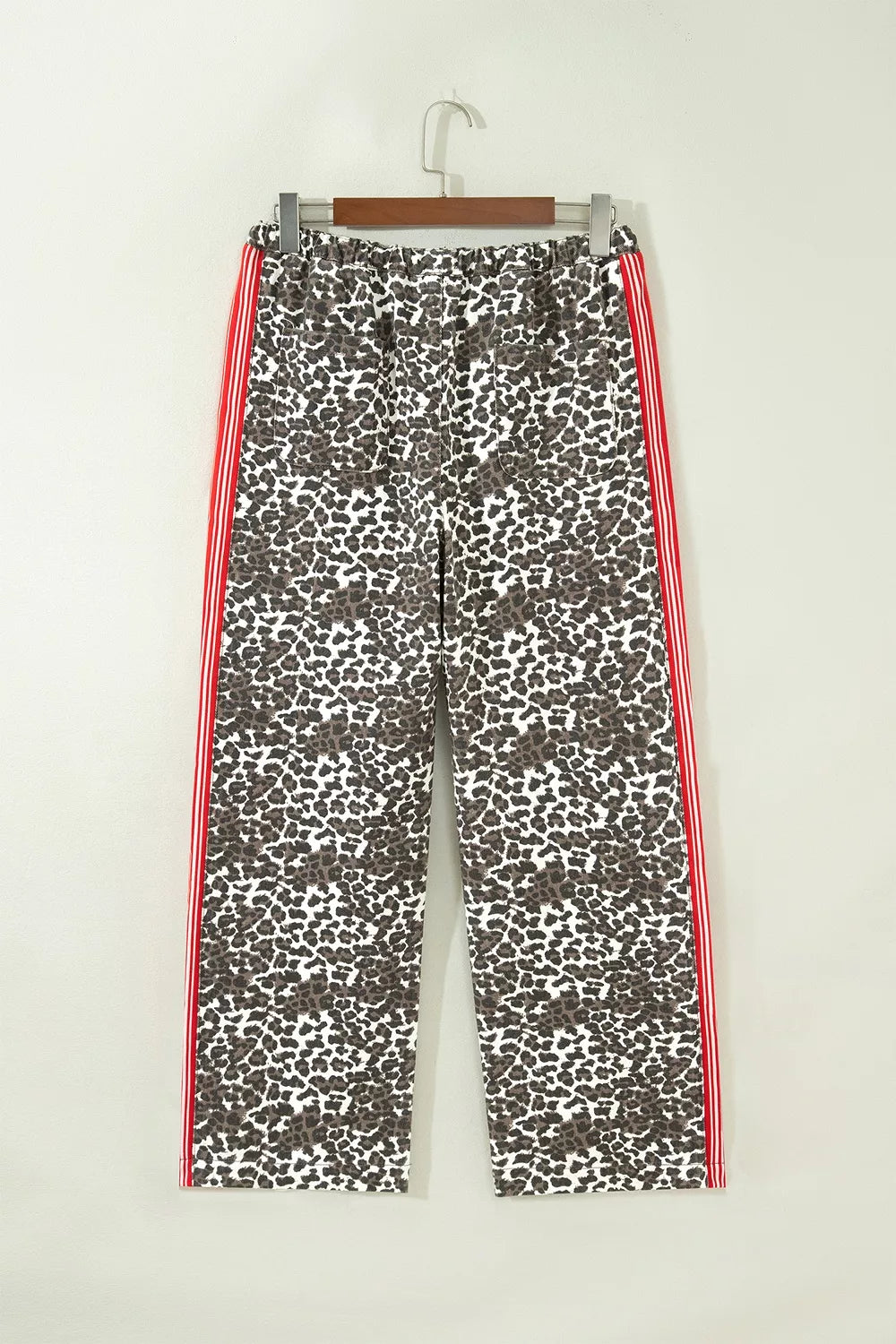Leopard Patchwork Elastic-Waist Jeans