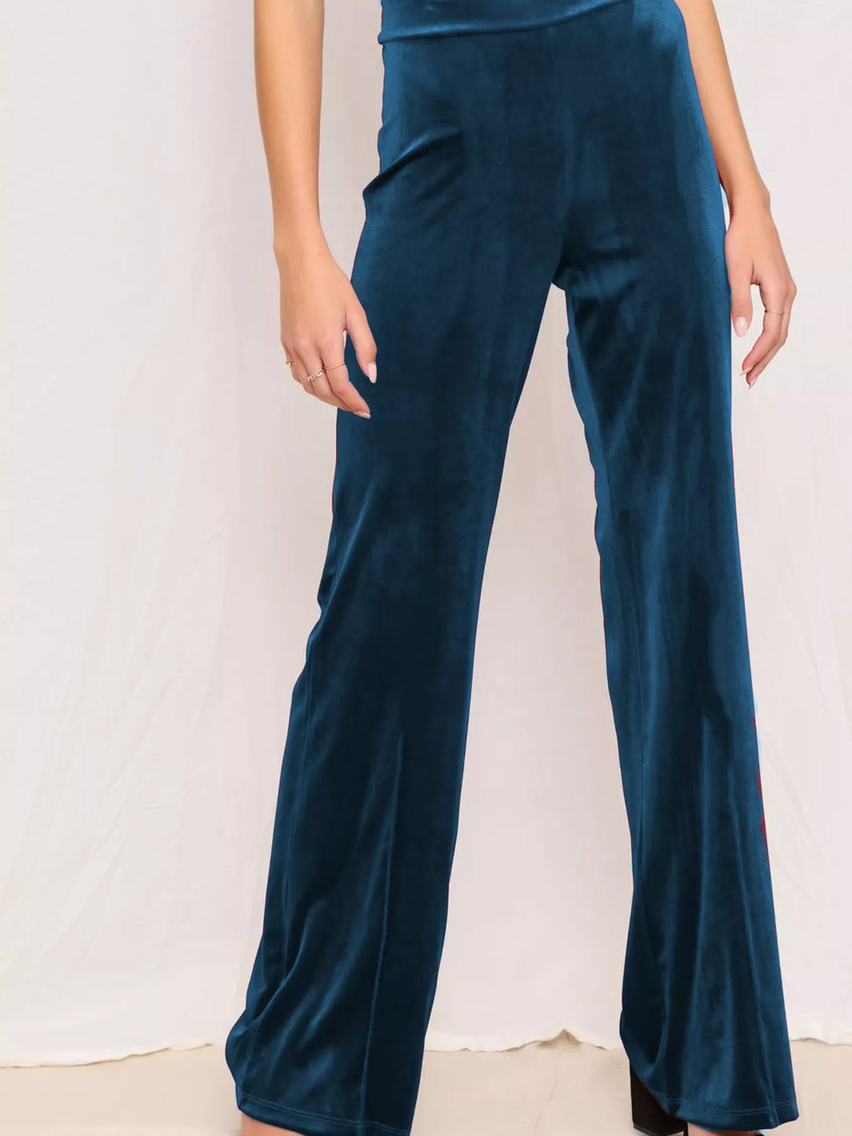 Velvet Wide-Leg Pants