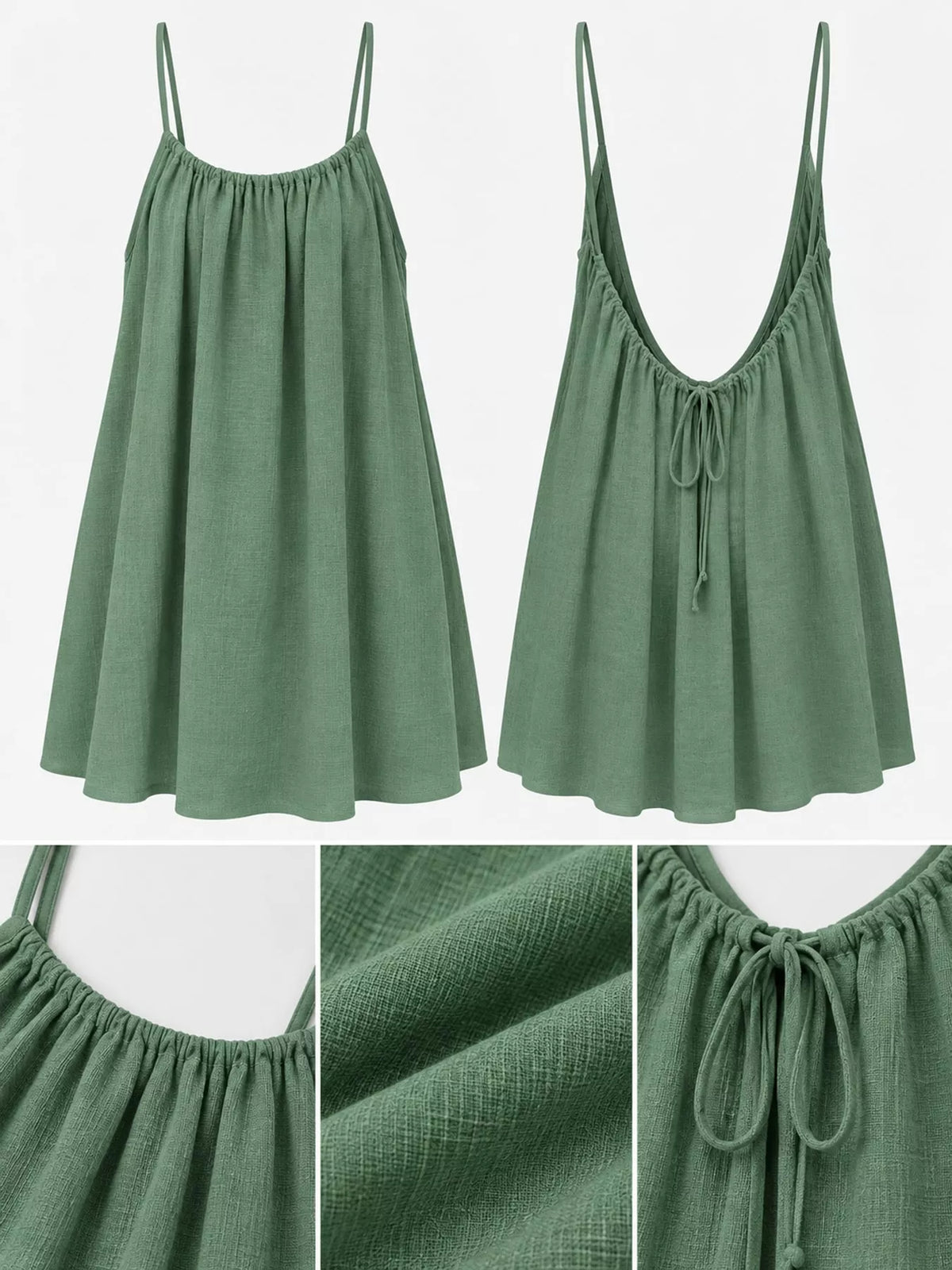 Backless Spaghetti Strap A-Line Mini Dress