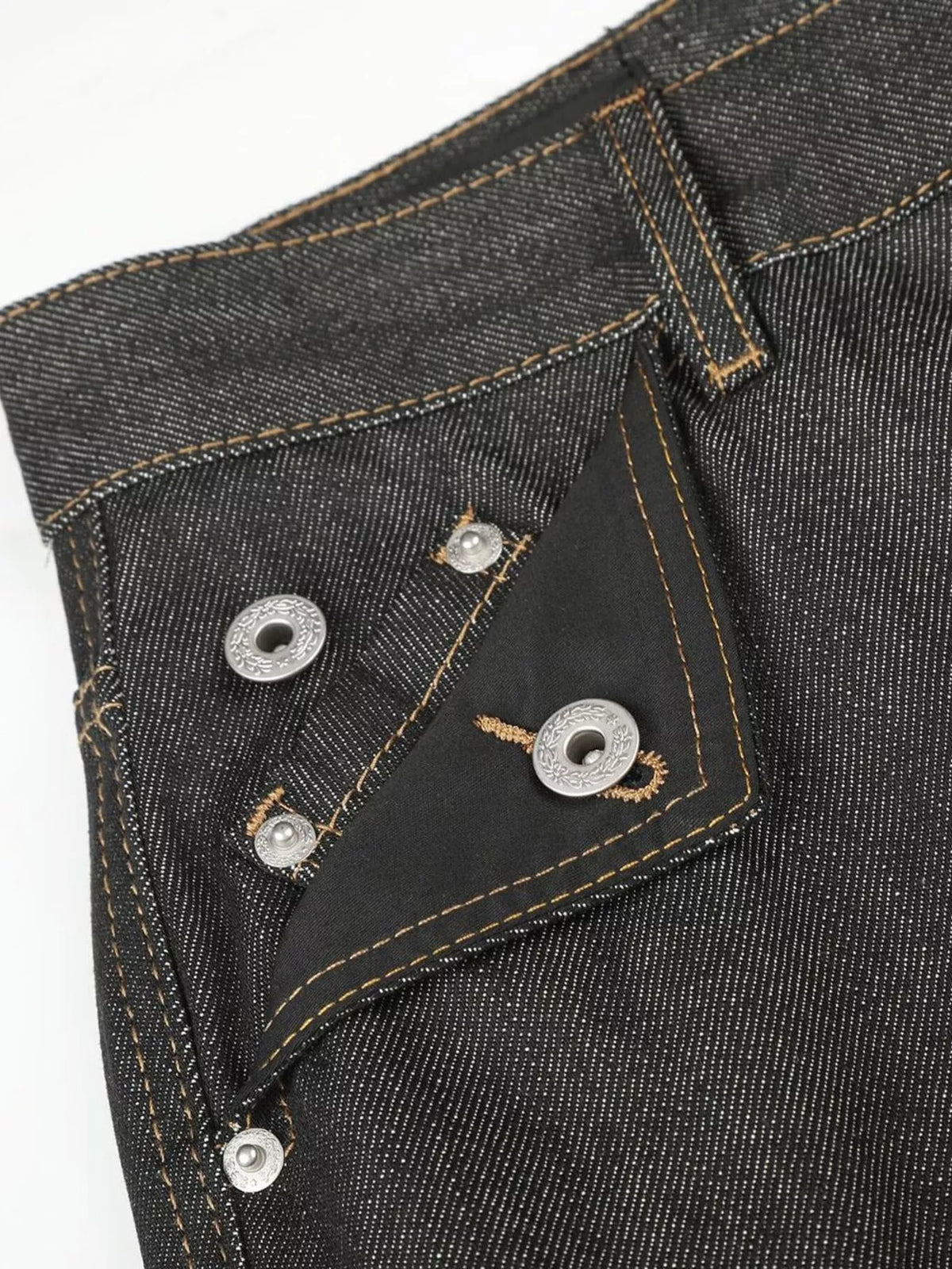 High-Waisted Washed Wide-Leg Jeans in Black by TrendMaster