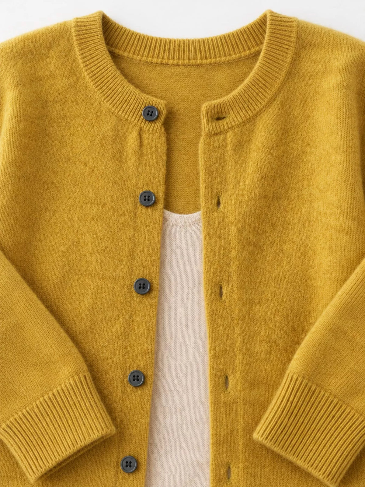 Crew Neck Button-Down Cardigan