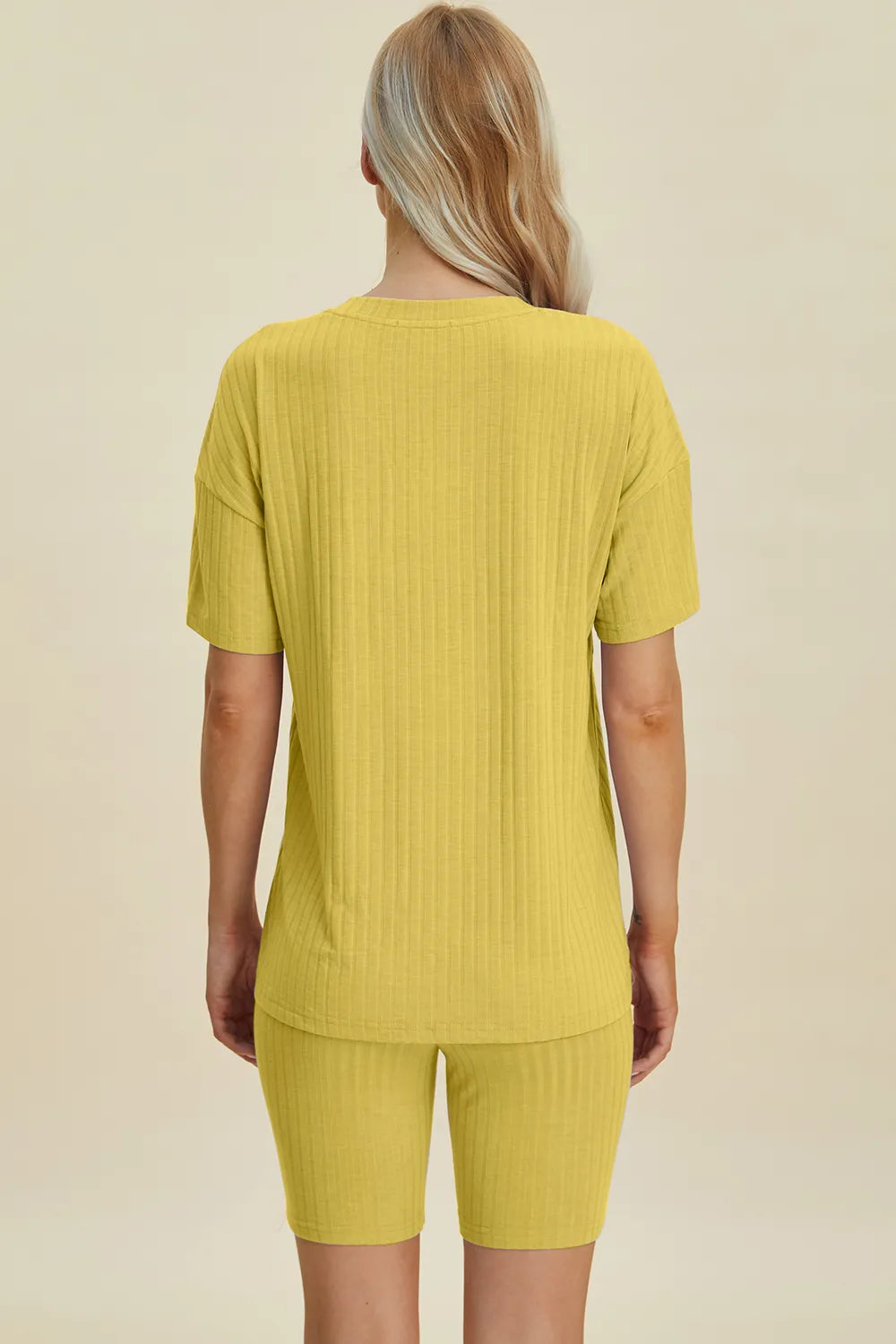 Basic Bae Ribbed V-Neck Top and Shorts Set
