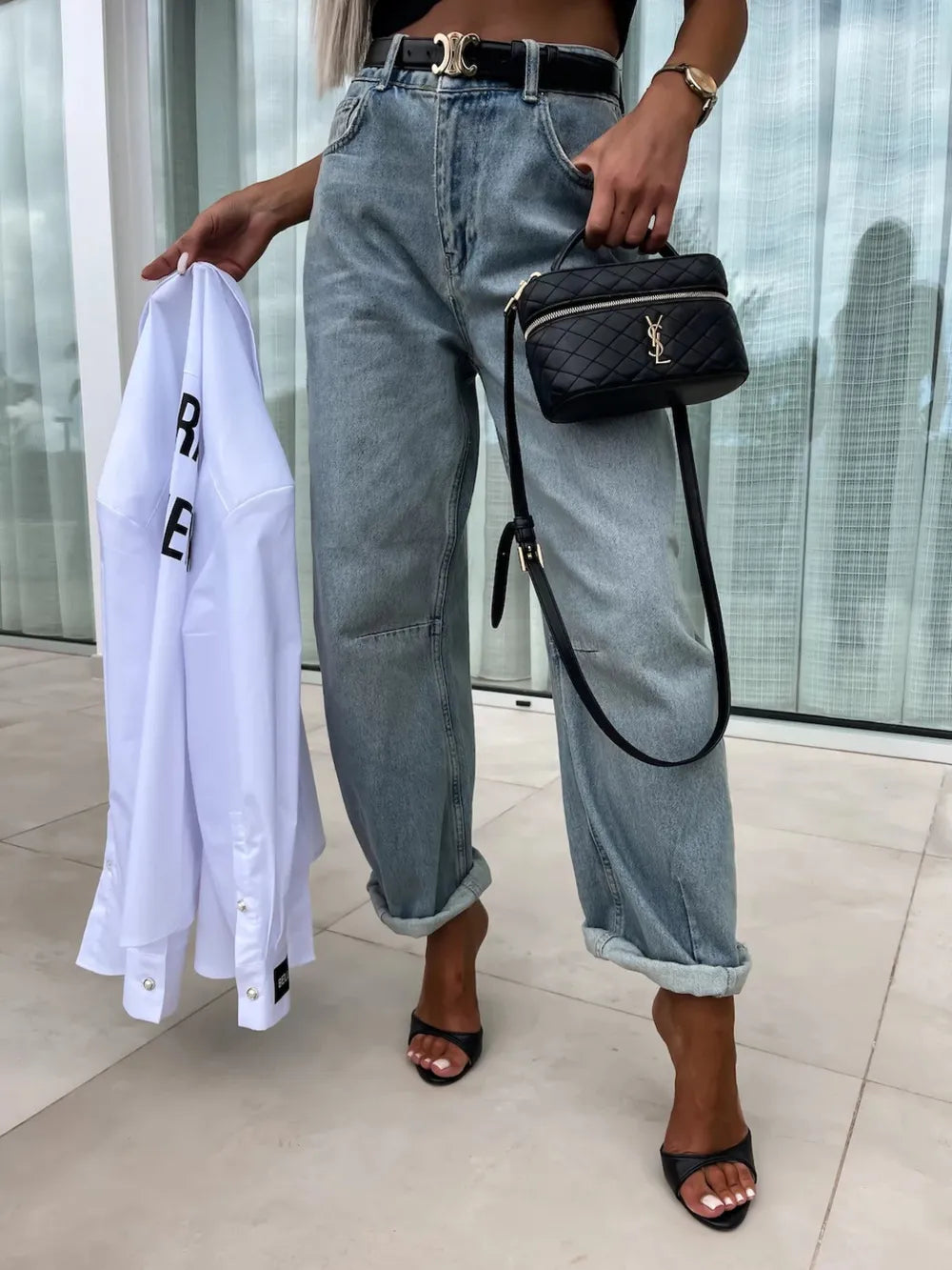High Waist Wide Leg Jeans in Light Wash by Y.Y@Denim