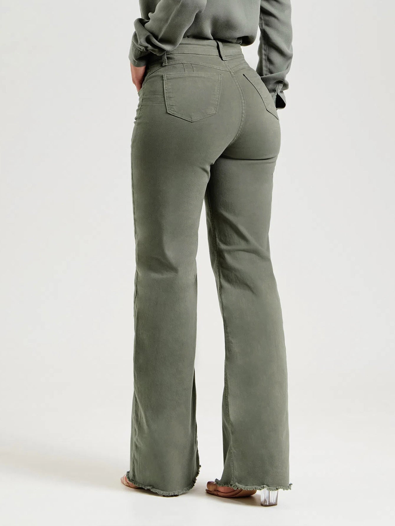 Slim Fit Stretch Flared Pants