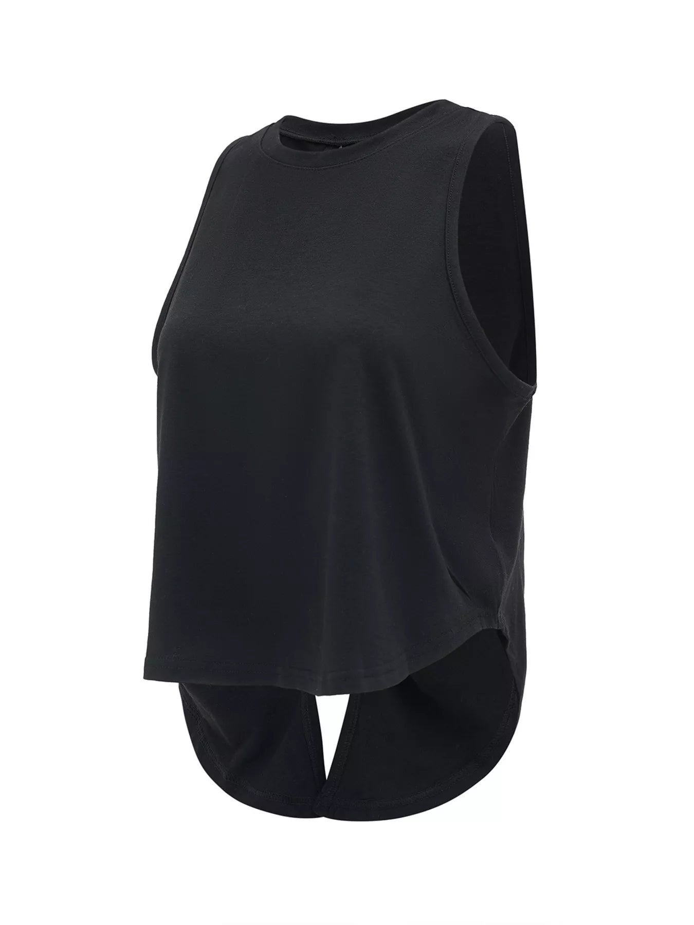 Cutout Back Round Neck Active Tank