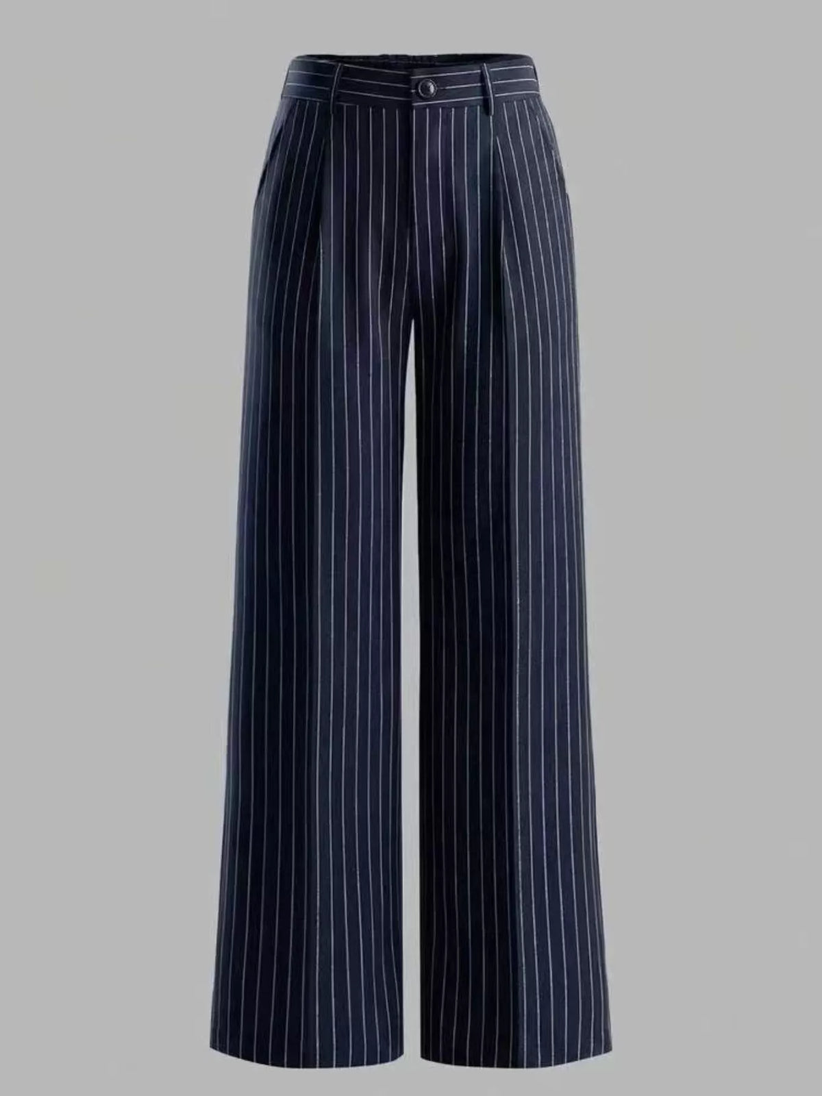 High-Waisted Striped Wide-Leg Pants