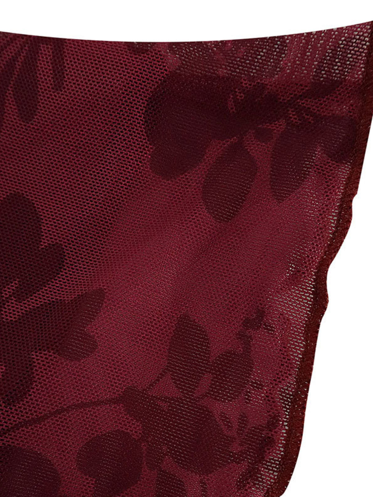 Mesh Bodycon Mini Dress in Burgundy