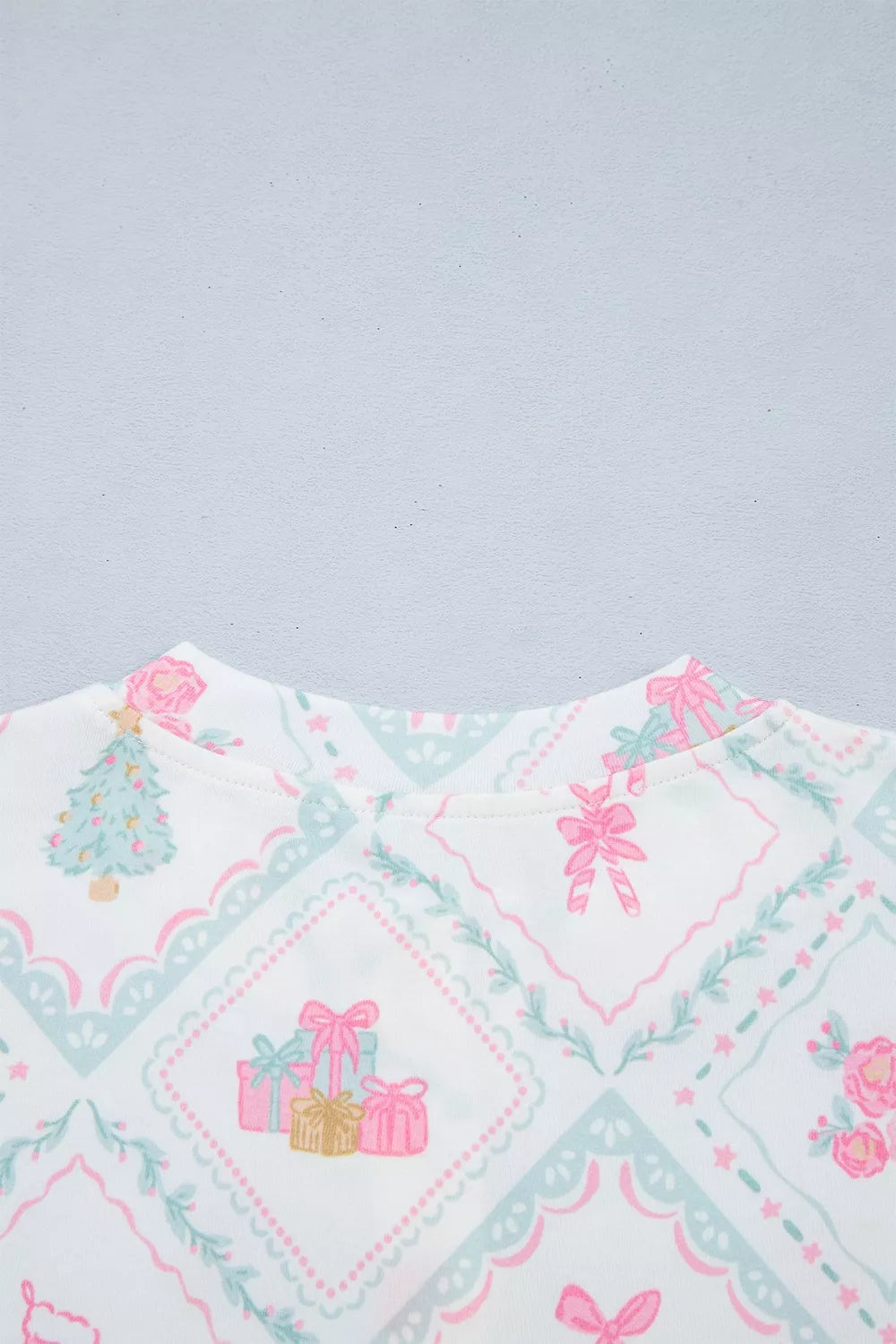 Patchwork Shift Top and Pants Lounge Set in White