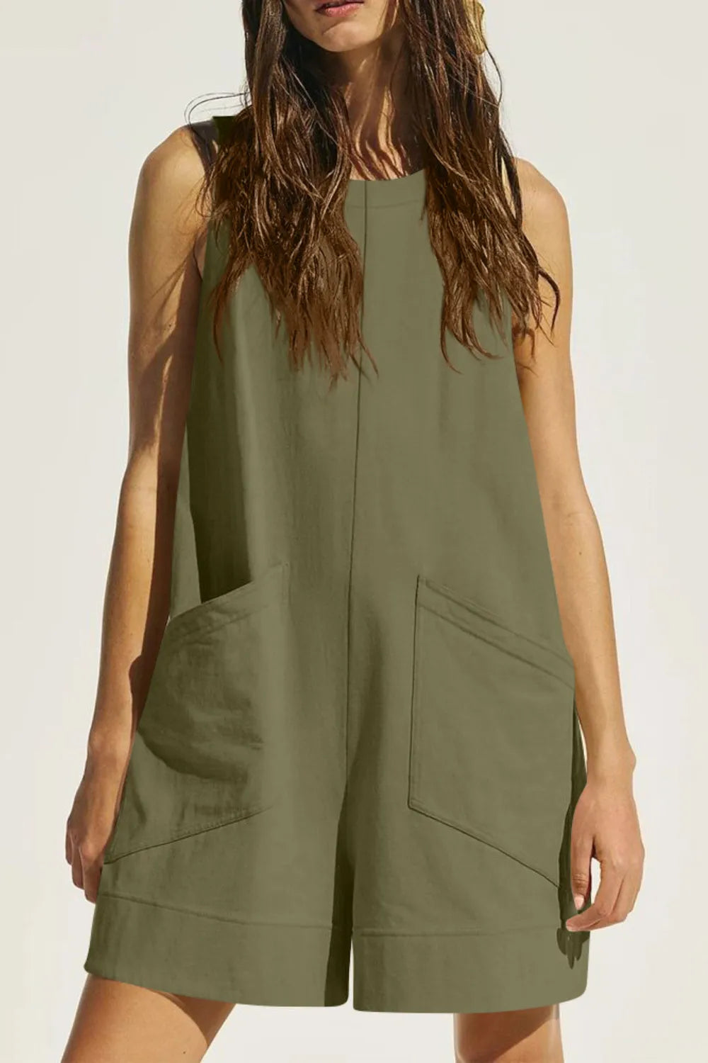 Round Neck Sleeveless Romper