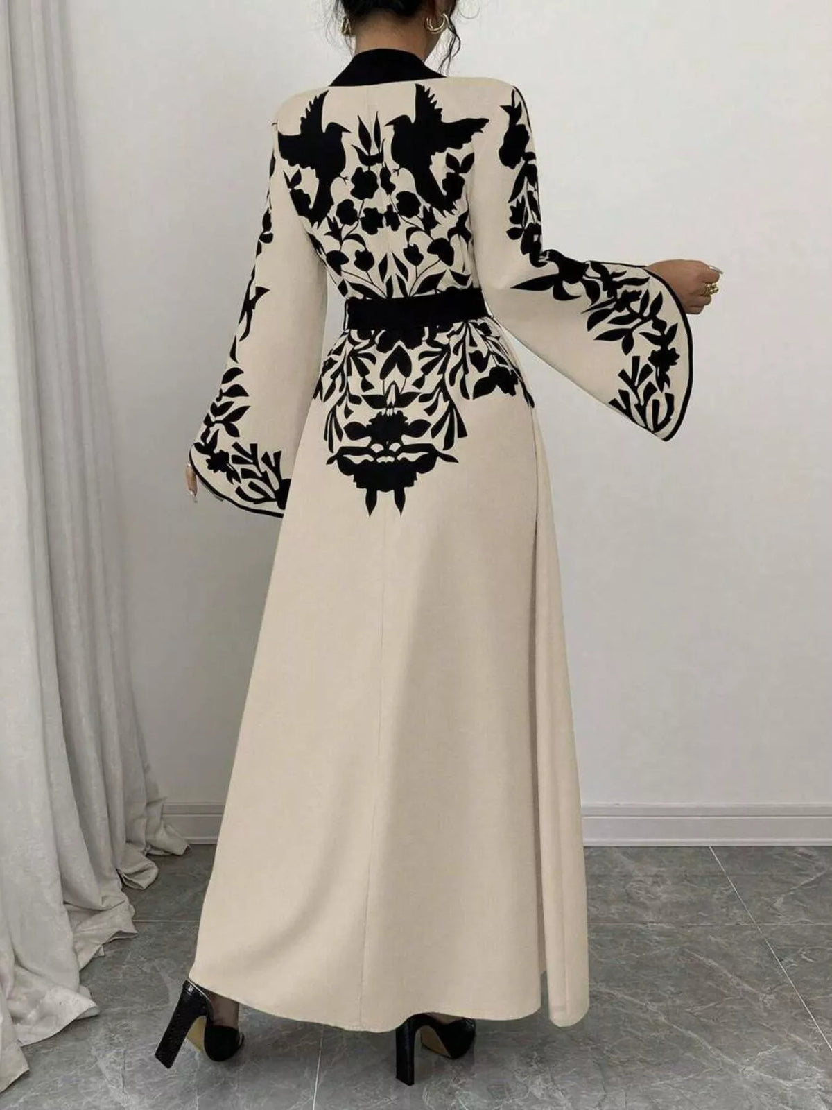 Printed Tie-Waist Maxi Dress with Front Split by Calliope