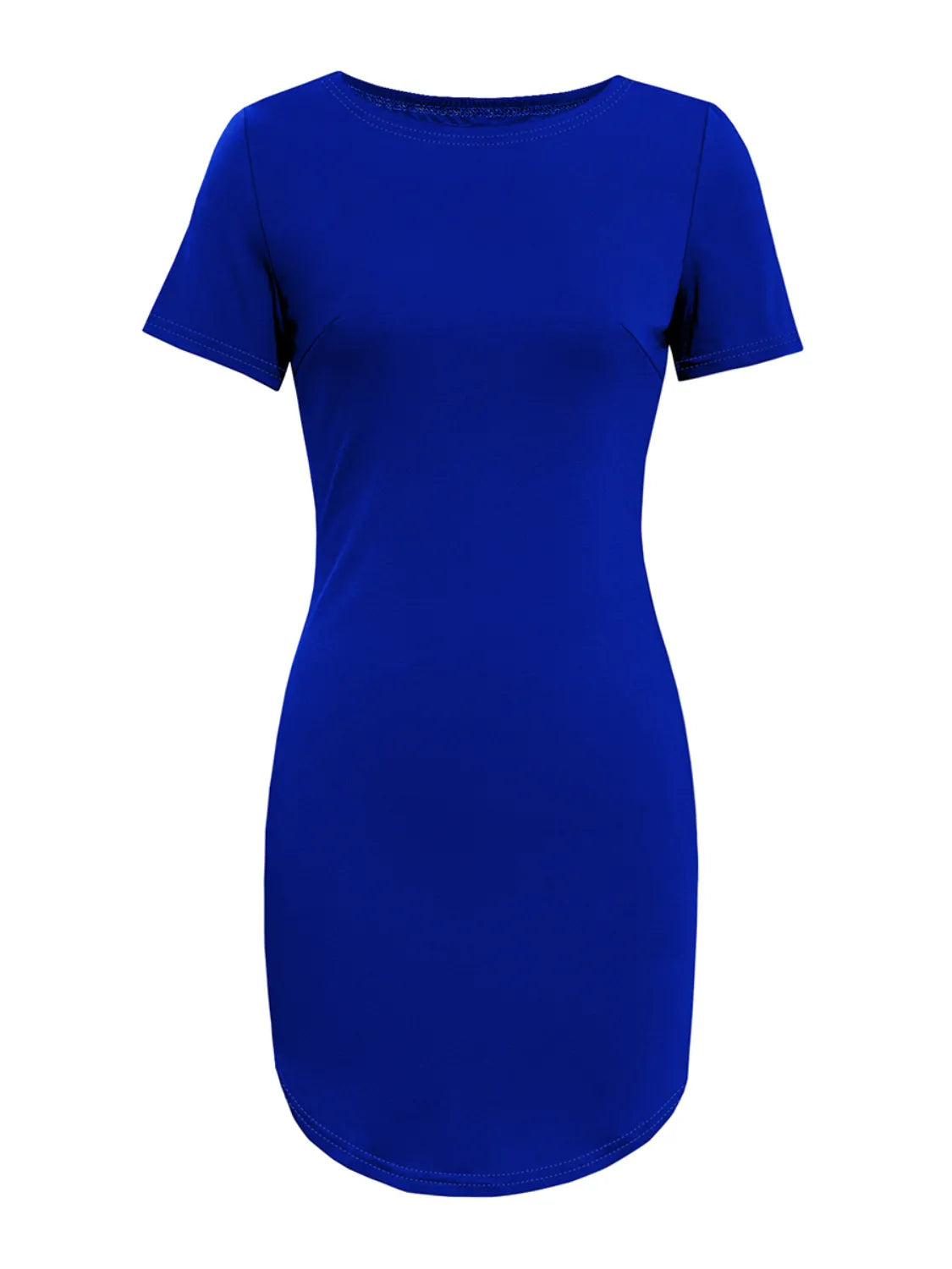 Short Sleeve Round Neck Mini Tee Dress