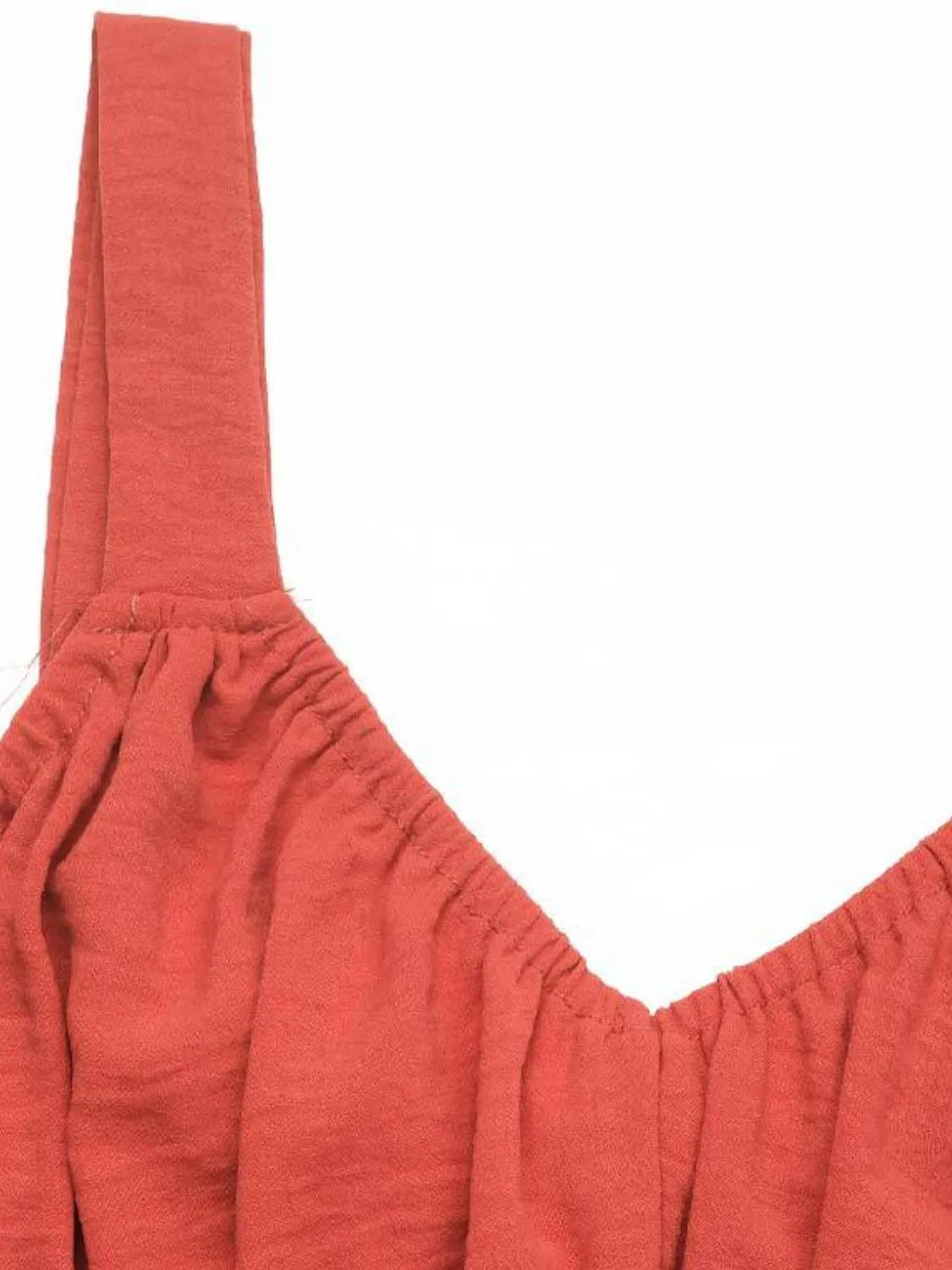 V-Neck Cami Midi Dress in Orange-Red