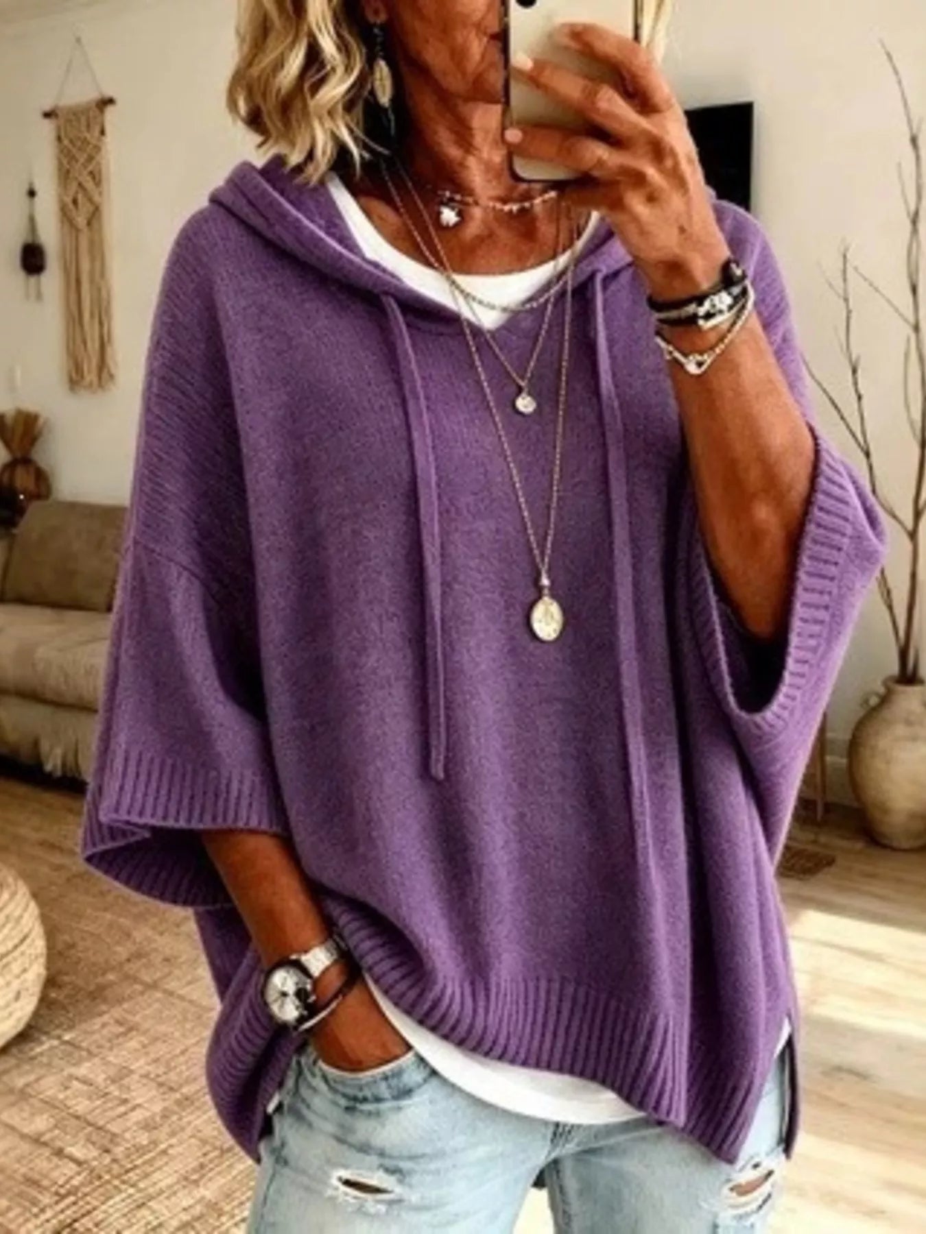 Drawstring Hooded Sweater