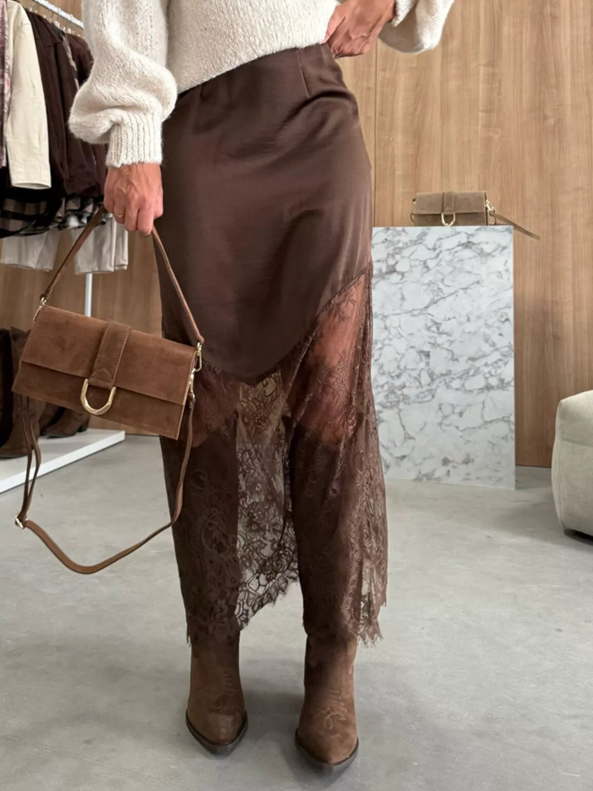 Lace-Trim Skirt