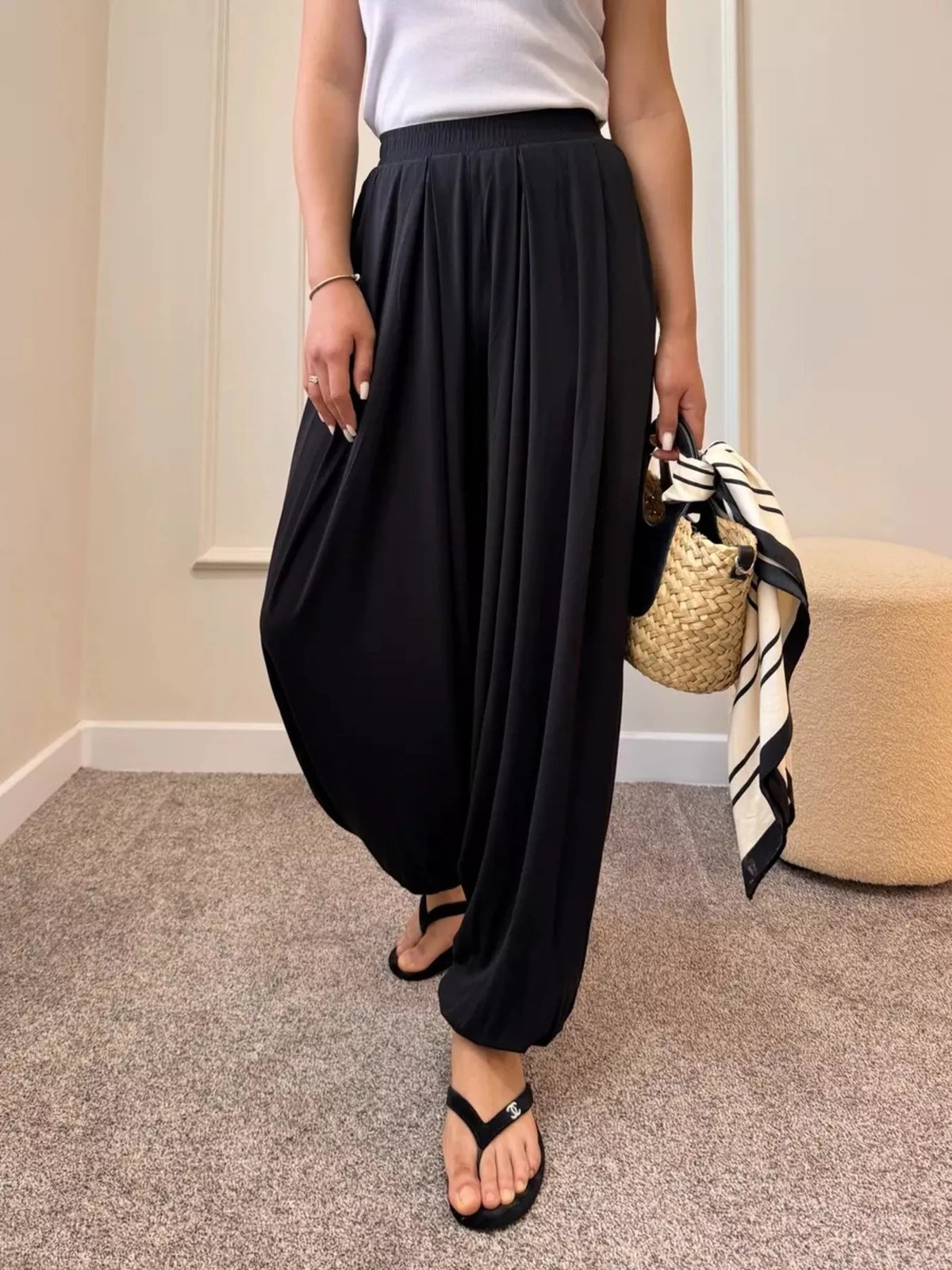 High-Waisted Pleated Wide-Leg Pants