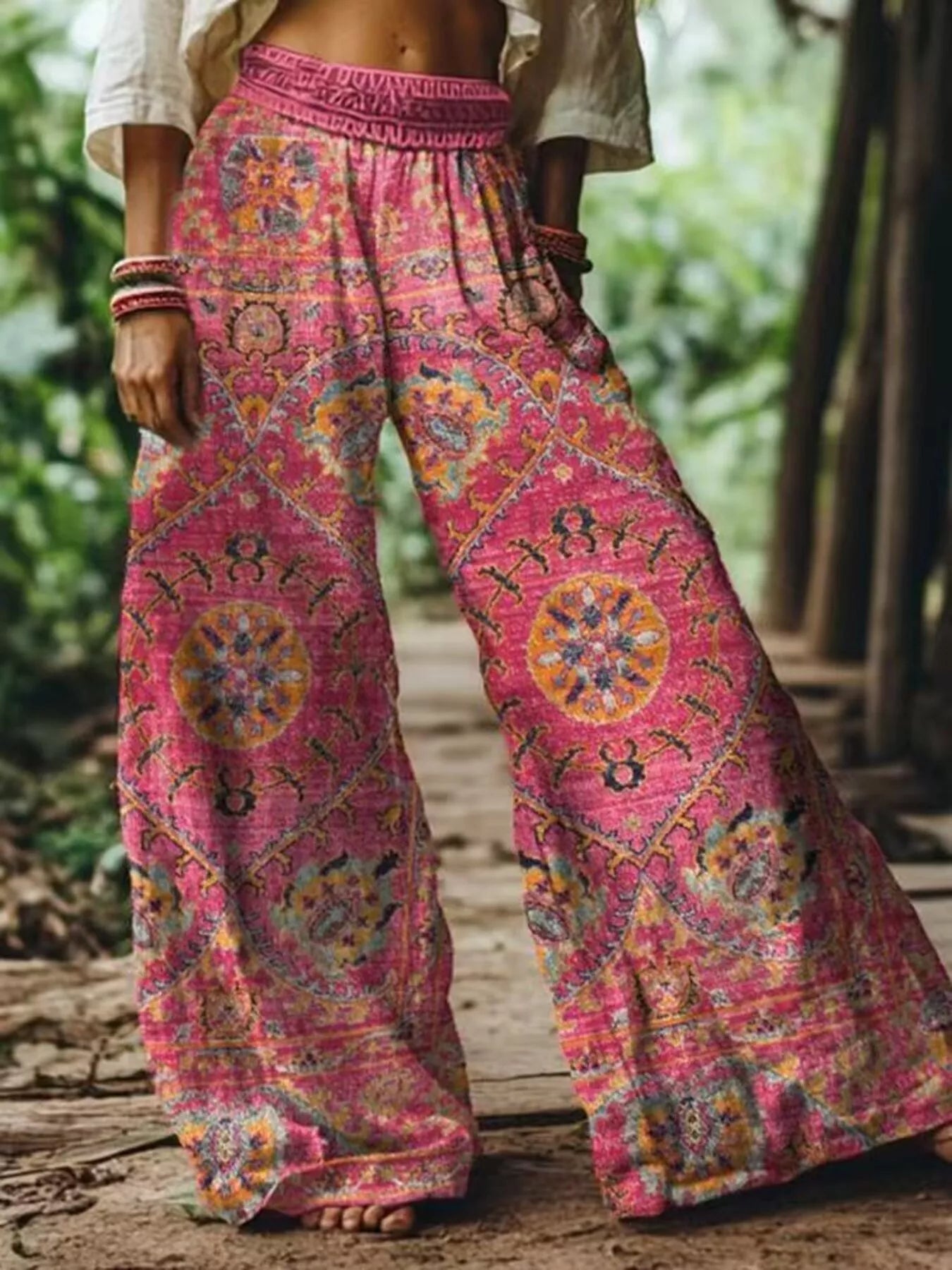 Floral Wide-Leg Pants