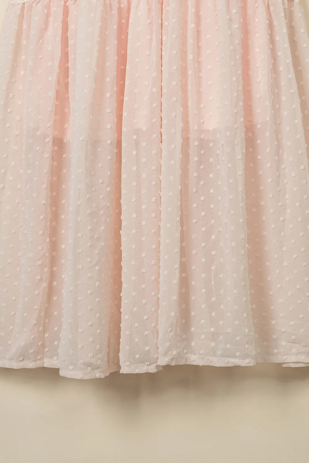 Polka Dot Ruffle Midi Dress in Watermelon Pink