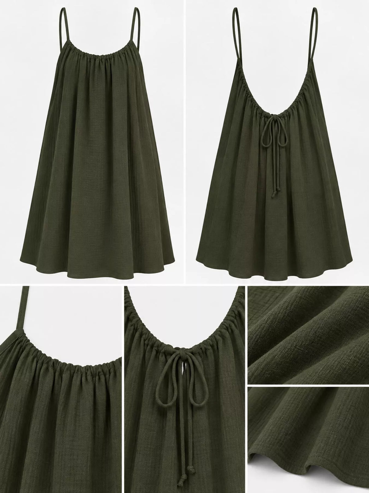Backless Spaghetti Strap A-Line Mini Dress