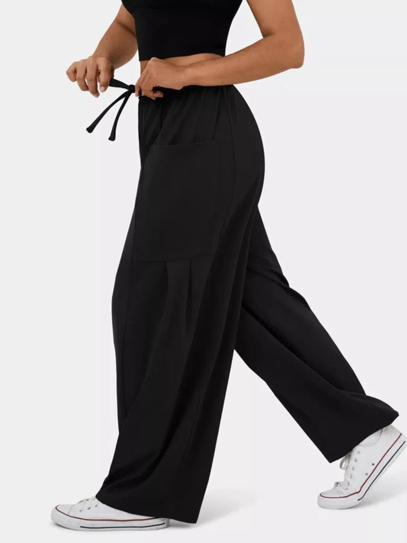 Drawstring Wide-Leg Pants