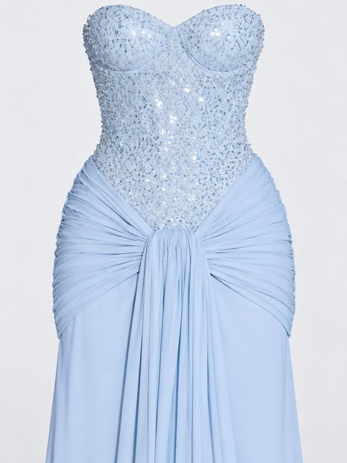 Strapless Sequin Corset Maxi Dress