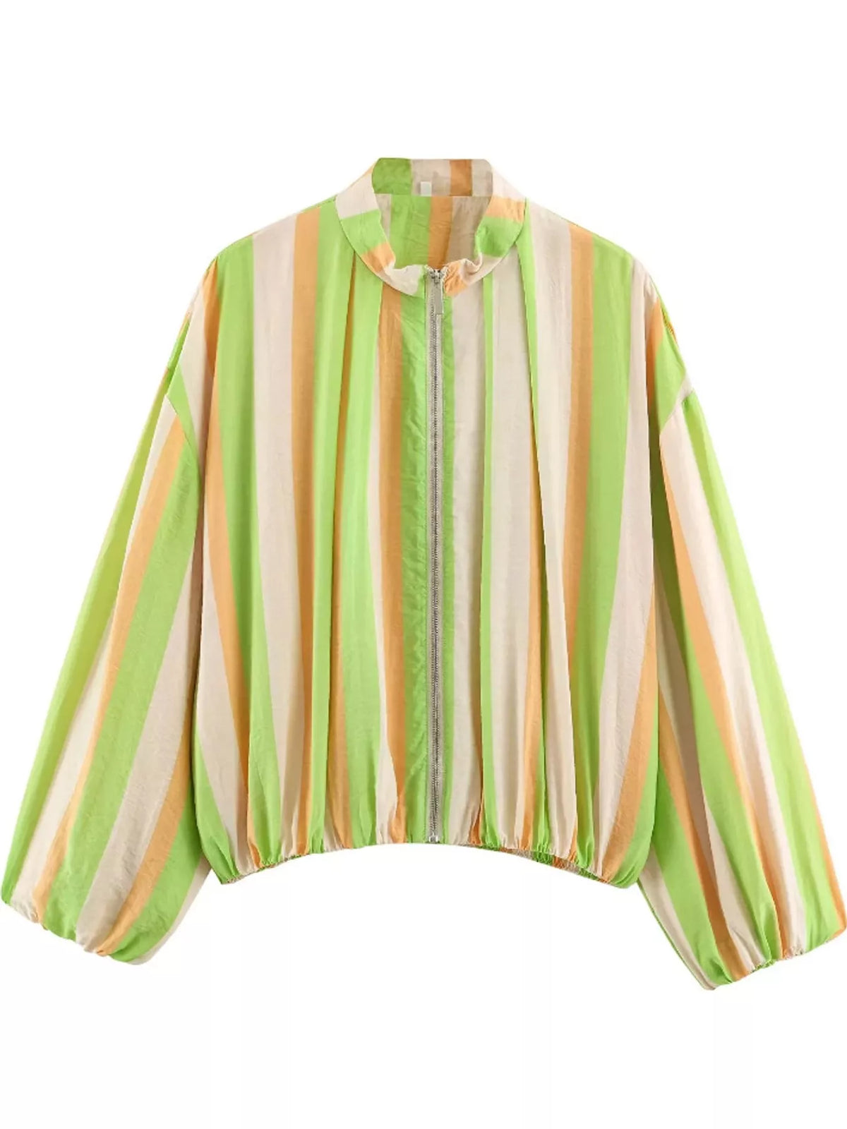 Vibrant Striped Zip-Up Jacket