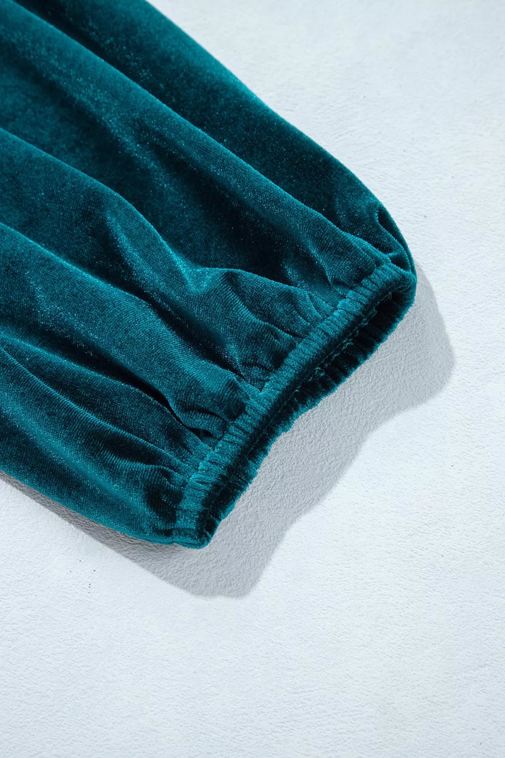 Velvet Mock Neck Long Sleeve Dress in Deep Teal