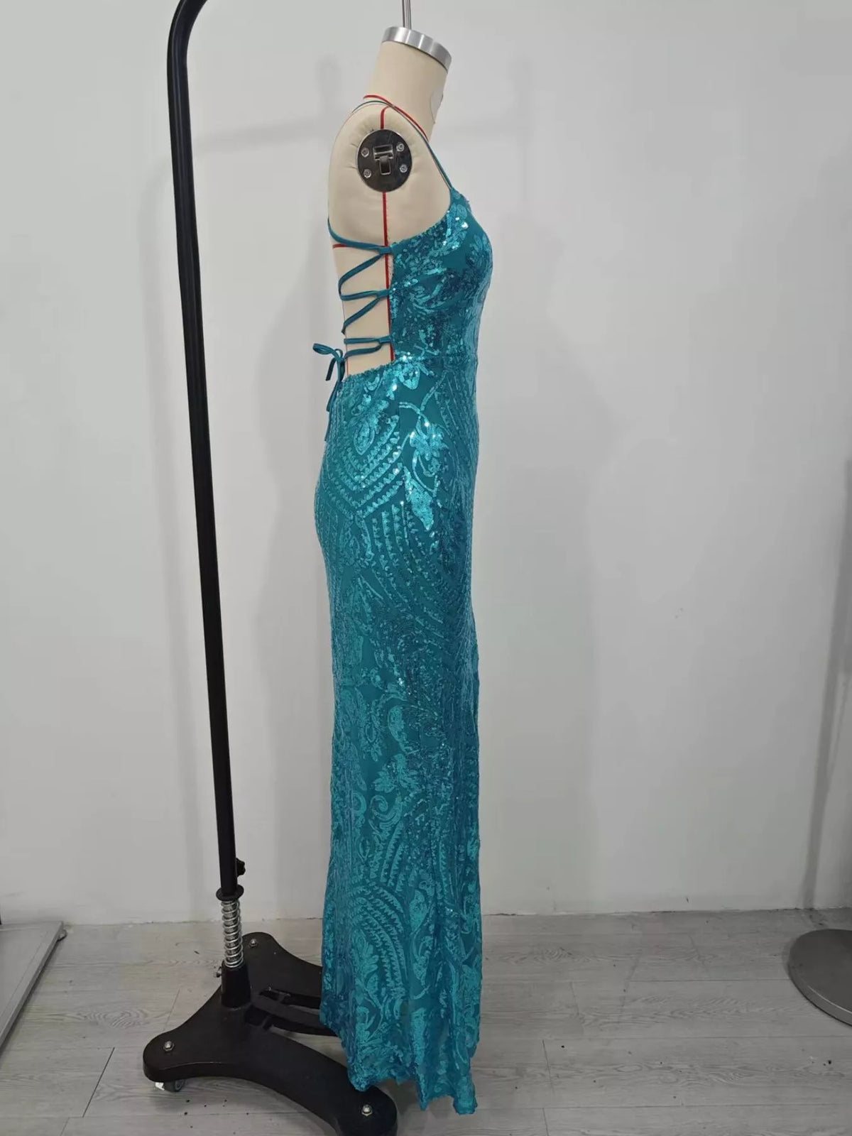 Sequin Bodycon Backless Evening Dress