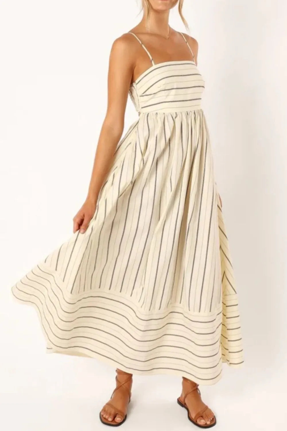 Striped Square-Neck Cami Dress