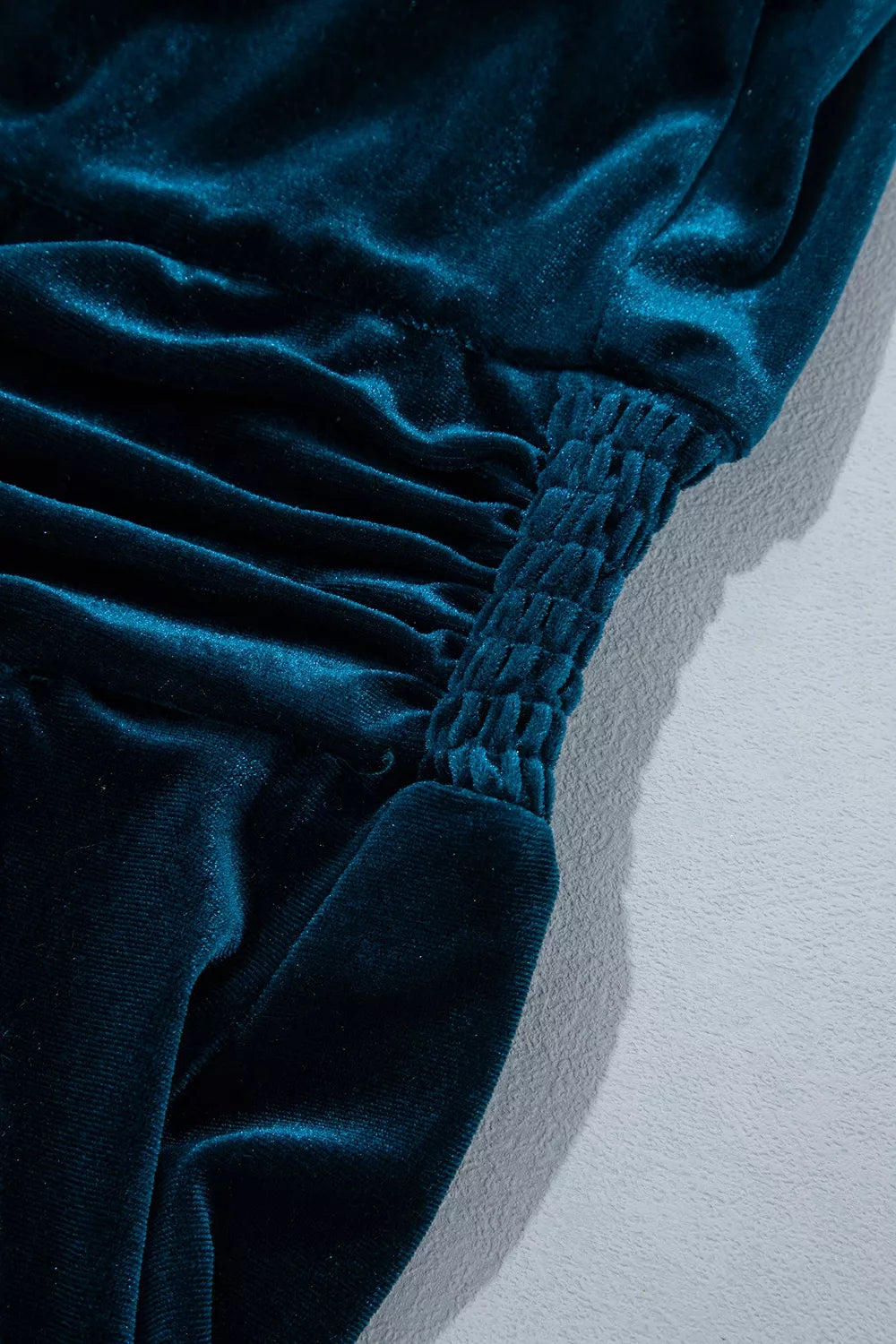 Velvet Mock Neck Long Sleeve Dress in Deep Teal