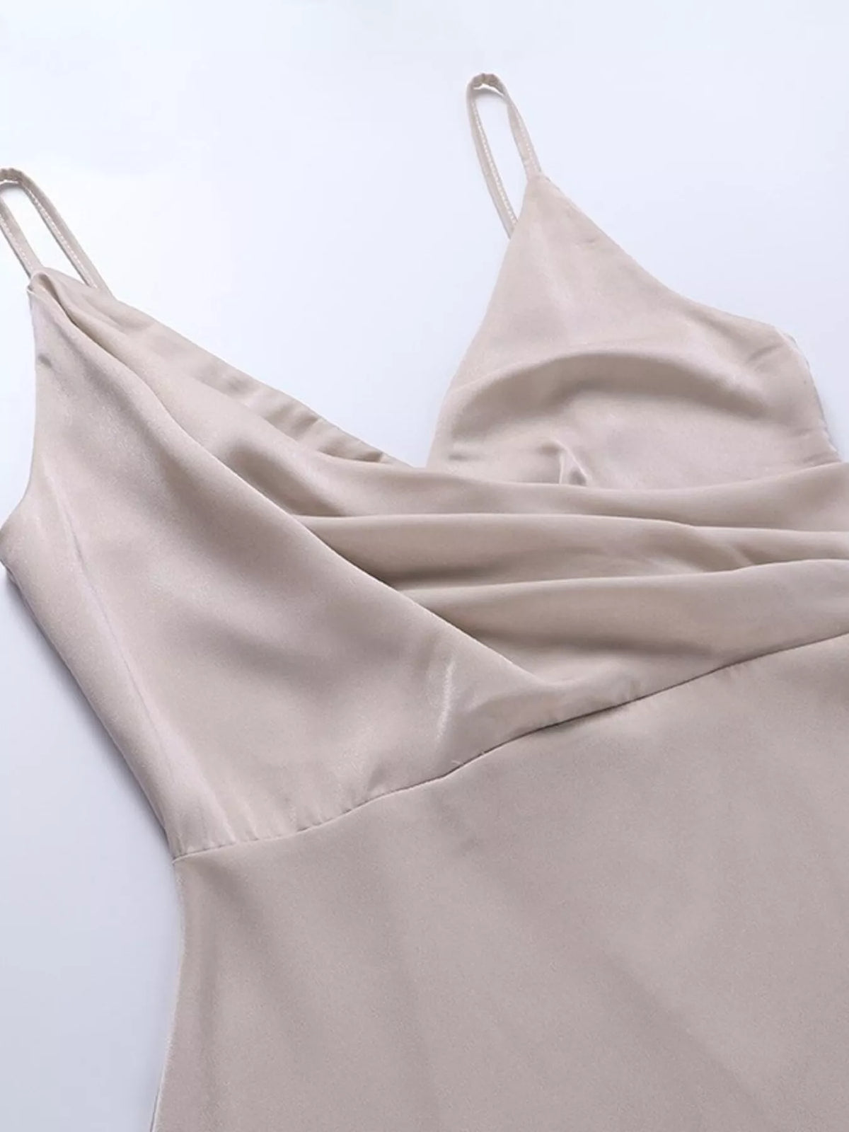 Ruched Slit Spaghetti Strap Dress by Elegant Elements