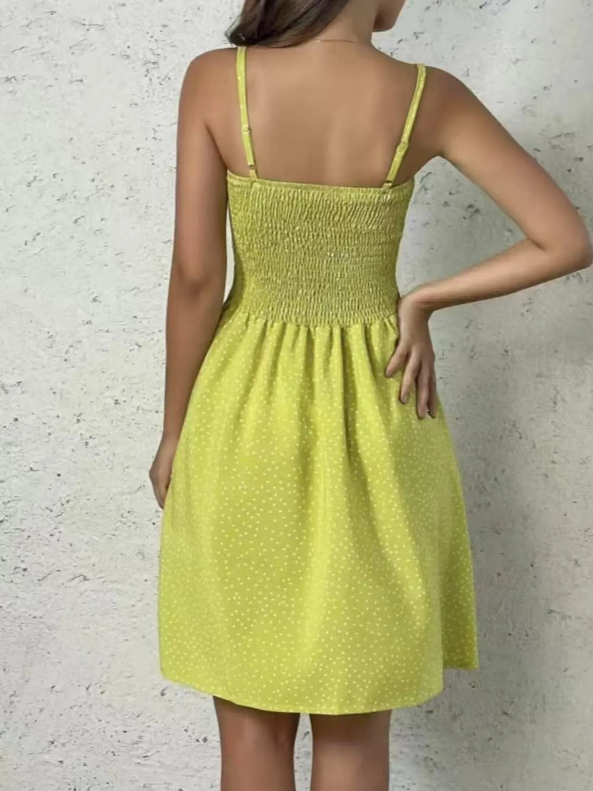Plus Size Smocked Square Neck Cami Dress